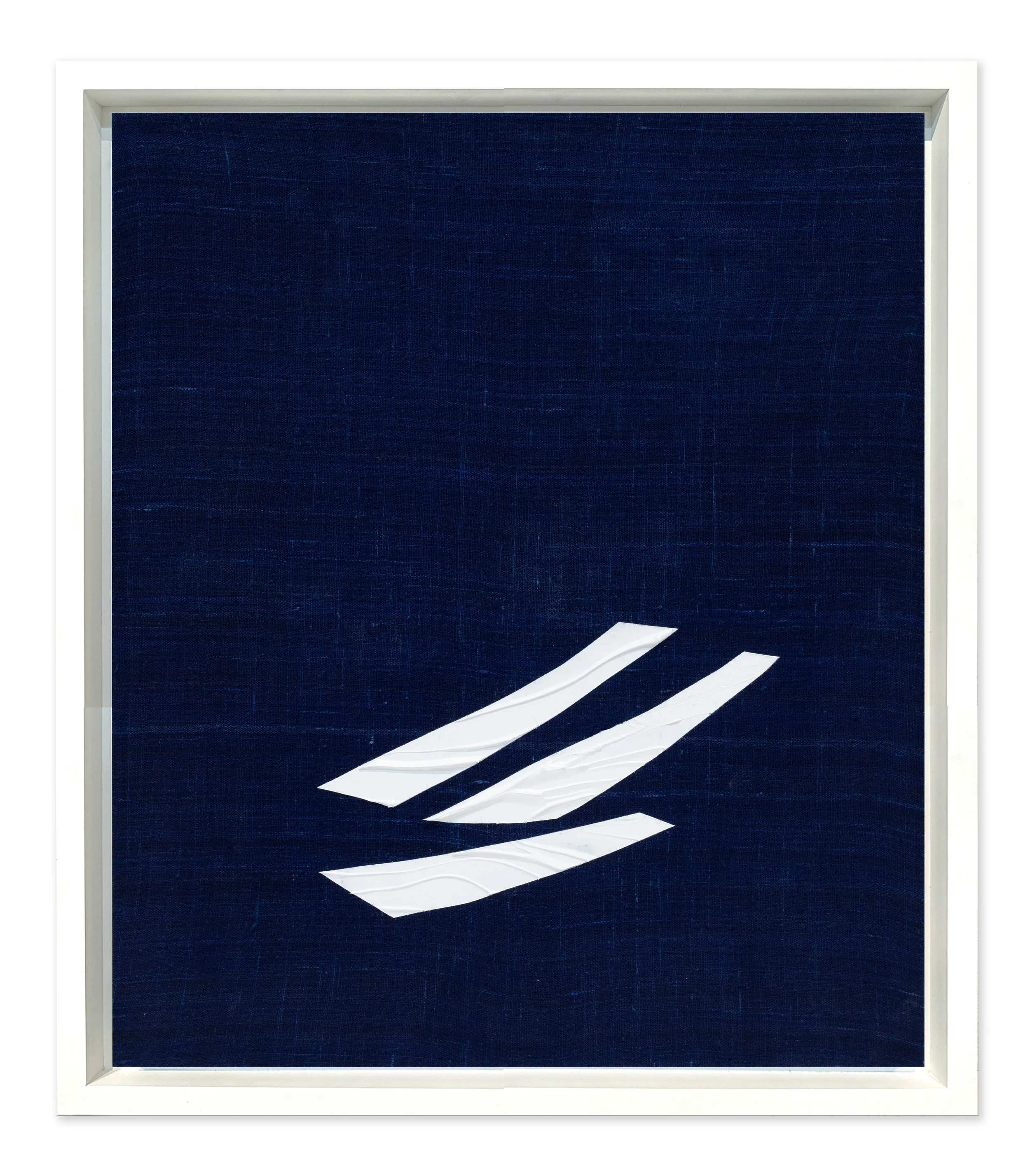 YABA 7 (Blue), 2025 acrylic on natural and hand-dyed silk mounted on aluminum panel, 139 x 119 inches (55 x 47 cm).  