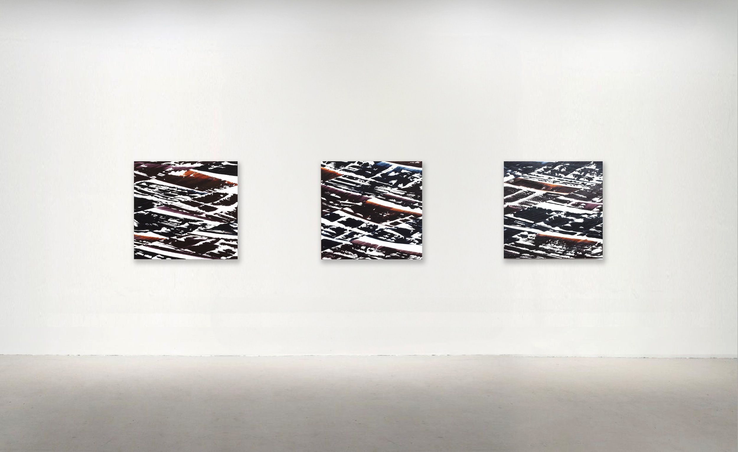 FULL CIRCLE K NO. 8, NO. 9, NO. 10, 2021. Oil on Dibond Panel on Wood 23 x 24 inches (58.5 x 61  cm).