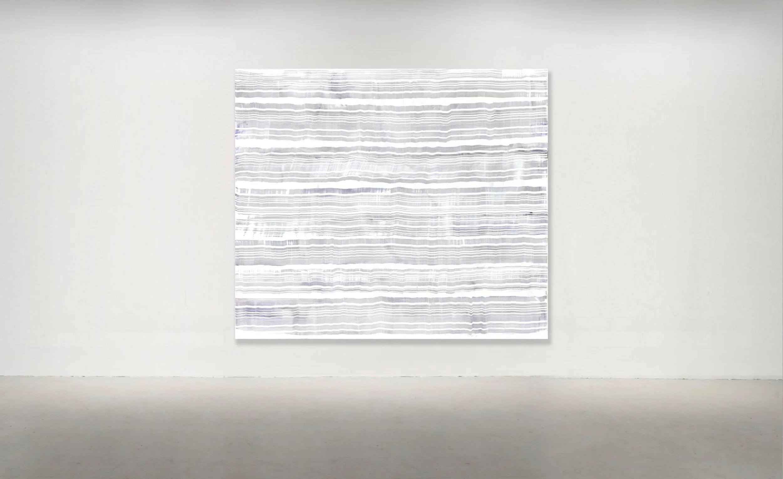 WHITE OVER VIOLET 5, 2017. Oil on Linen 87 x 100 in (220 x 255 cm).