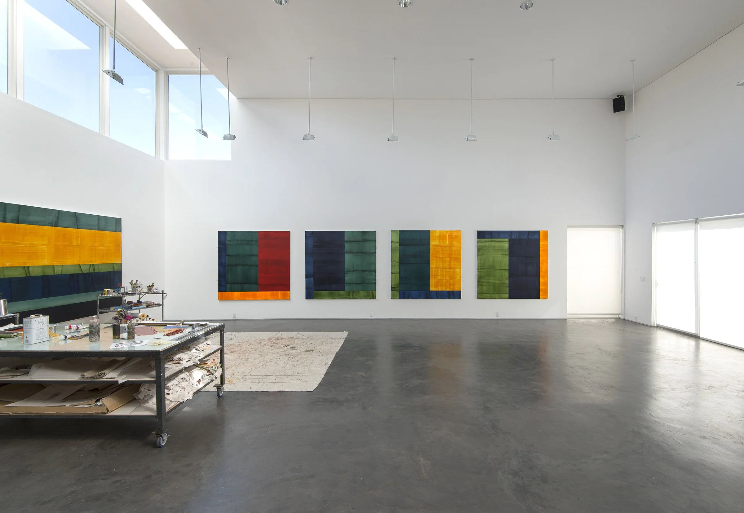 Installation view of the BHUTAN series, artist’s studio, Santa Fe, NM, 2014.