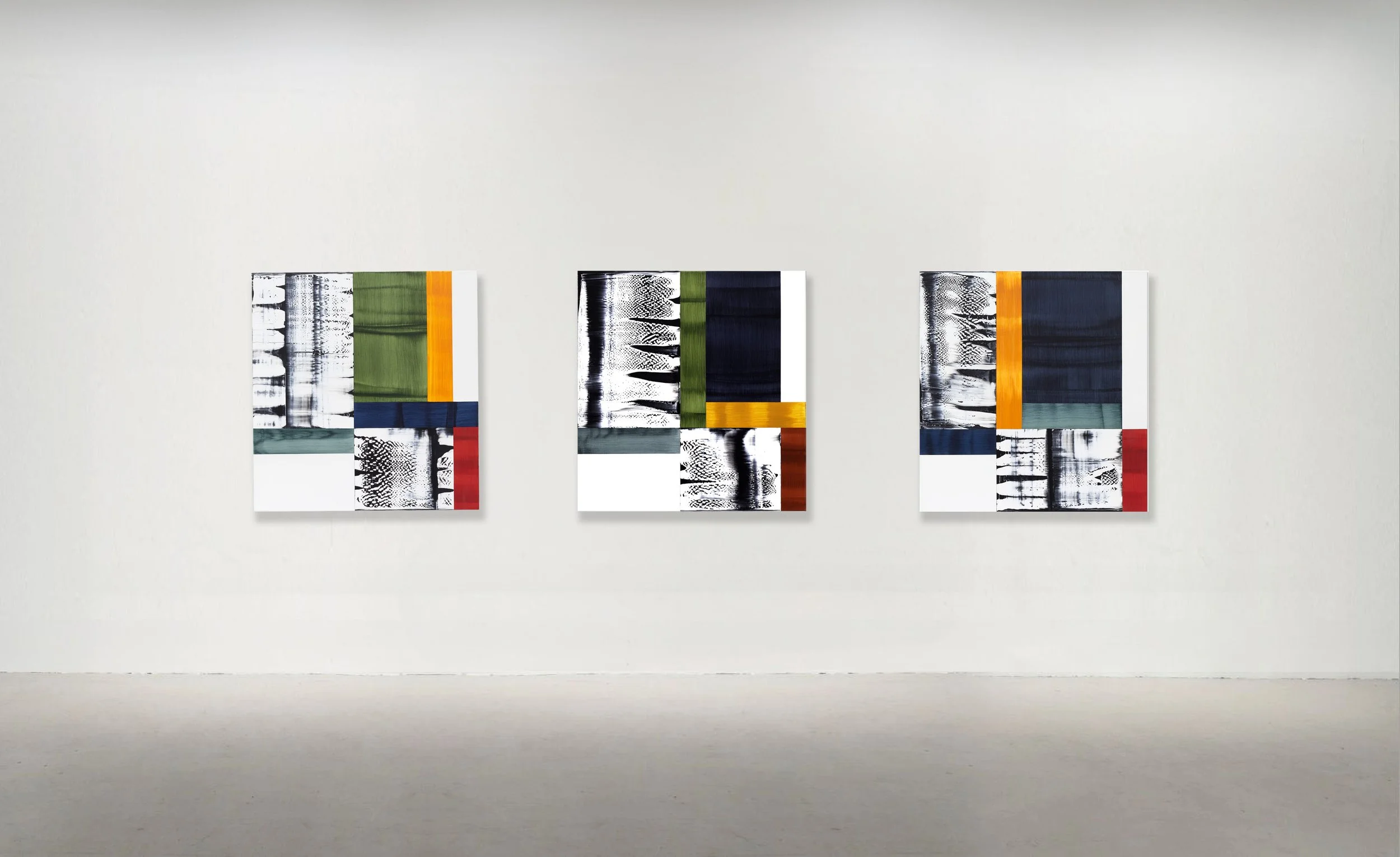 BHUTAN G NO. 6,8,7, 2015. Oil on Linen 40 x 42 inches (101.5 x 106.5 cm). 