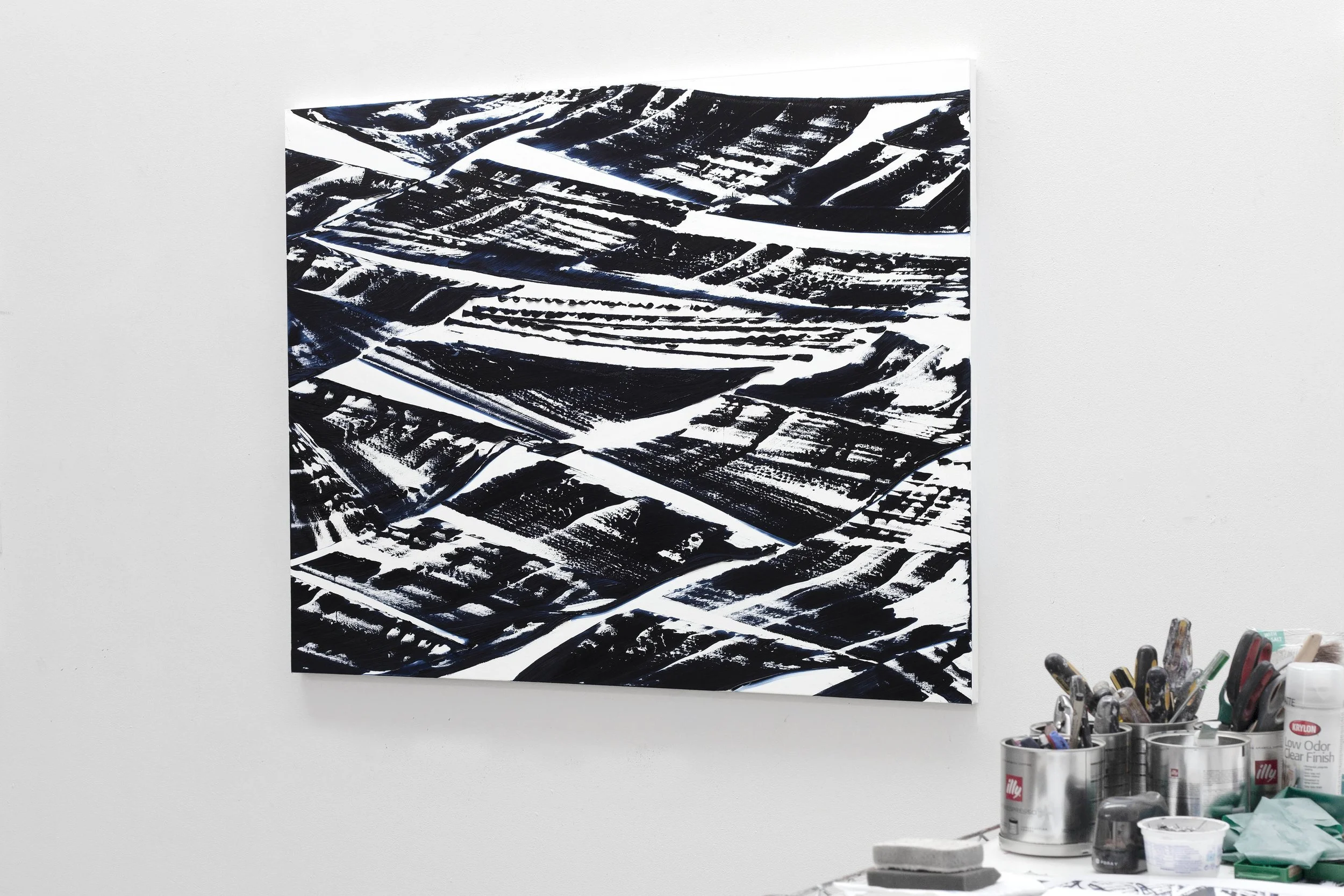 Installation view of FULL CIRCLE Series, artist's studio, Santa Fe, NM, 2020.