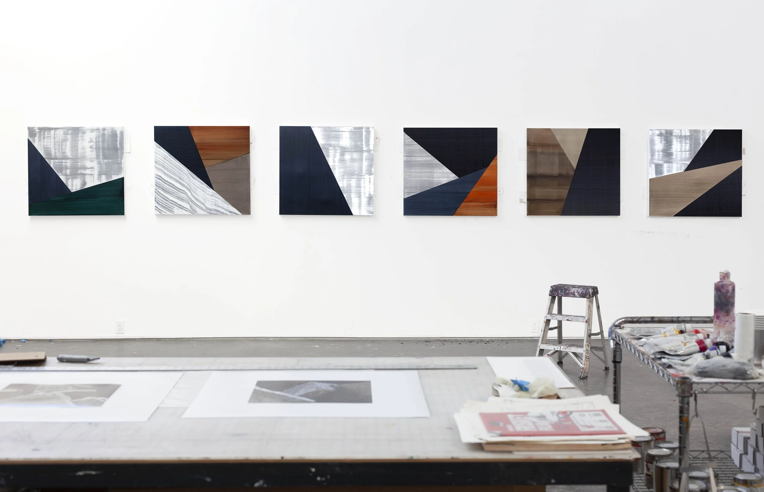 Installation view of PRAGA Series, artist’s studio, Santa Fe, NM, 2019. 