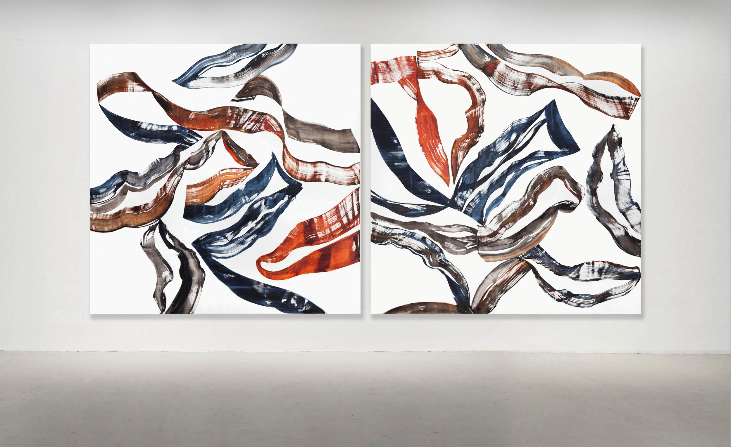 KAILASH PF NO. 1 and NO. 2, 2012. Oil on Linen 98.5 x 196 inches (250 x 498 cm). PRIVATE COLLECTION, MEXICO CITY.