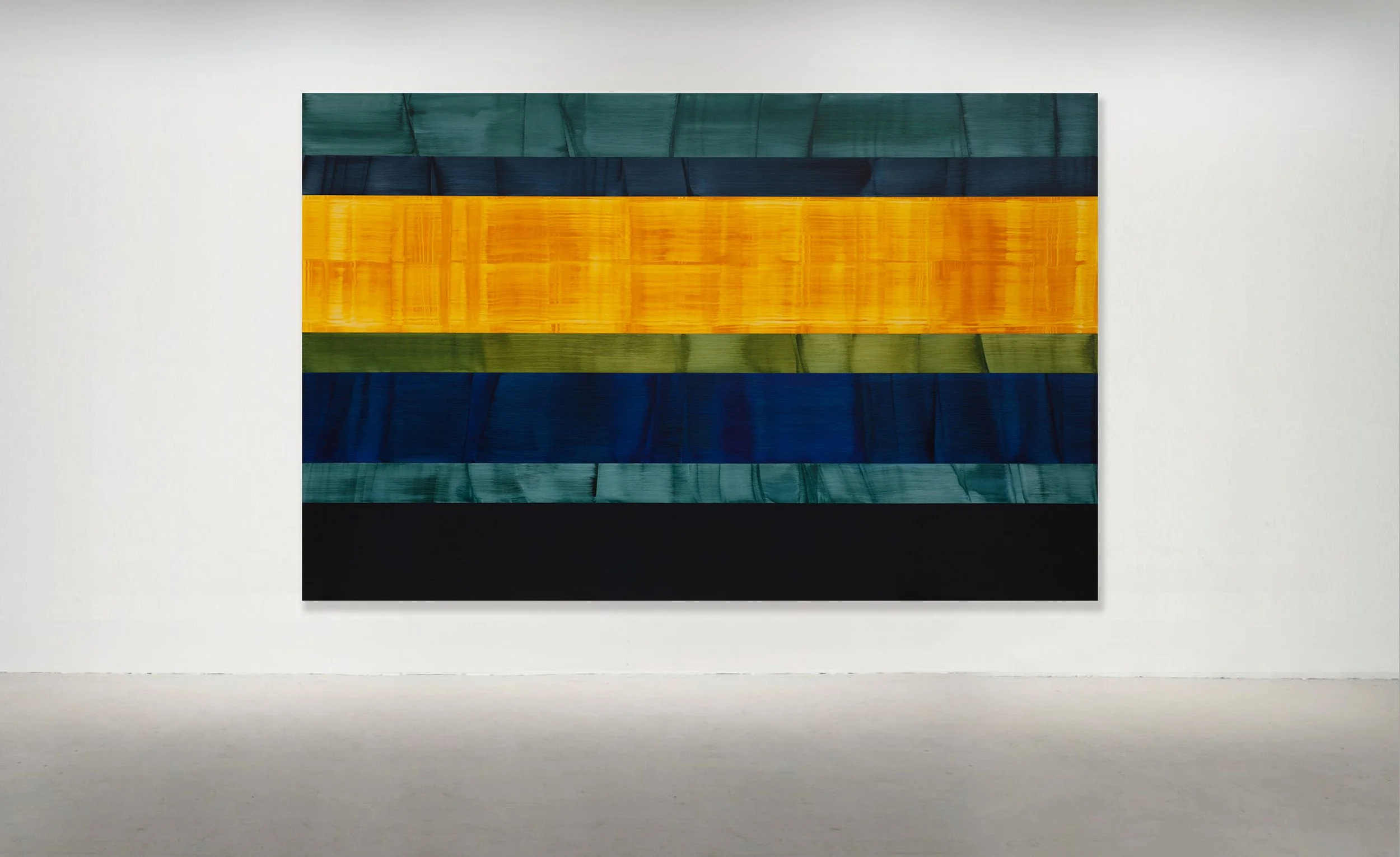 "Composition in Greens 19," 2015 Oil on Linen 90 x 140 inches / 228.5 x 355.5 CM