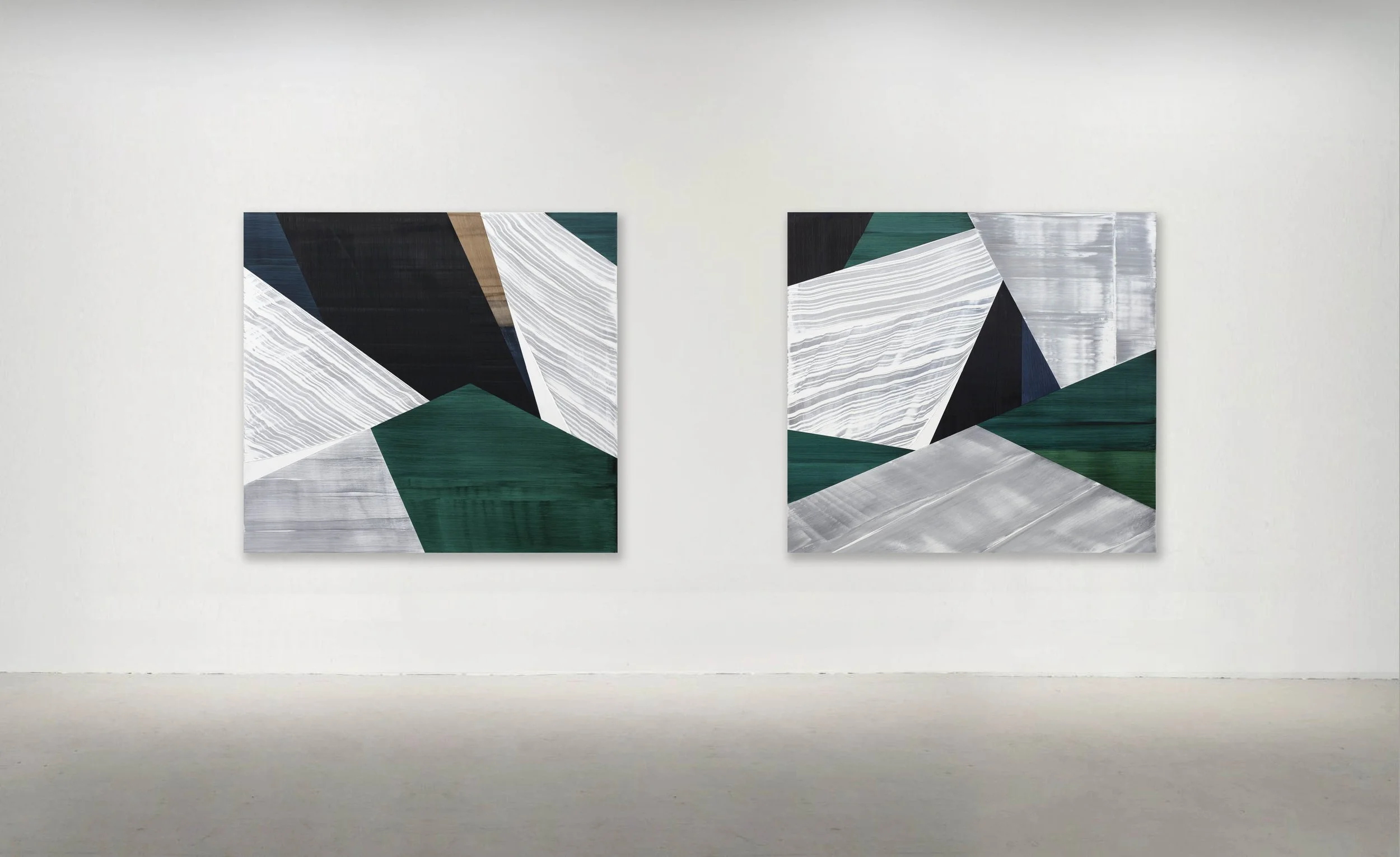 "SP Black 2" , "SP Black 3", 2019 Oil on linen 60 x 66 inches / 152.4 x 167.6 CM