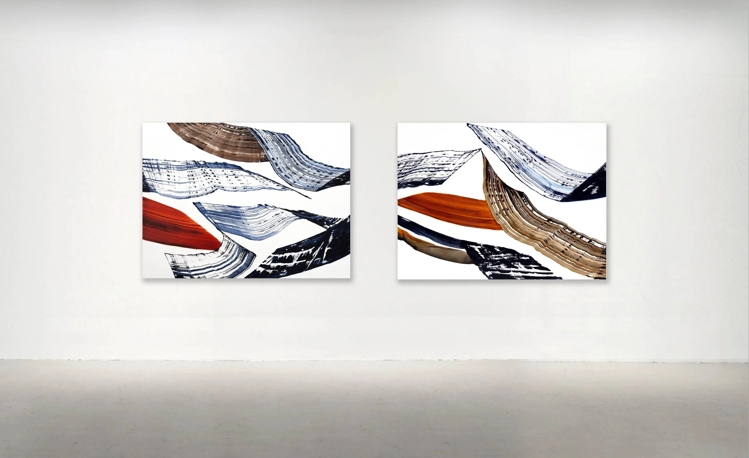 WHITE MOUNTAIN PF No. 3 and No. 4, 2025. Oil on linen, 30 x 40 inches (76 X 101.5 cm). PRIVATE COLLECTION, CANADA.