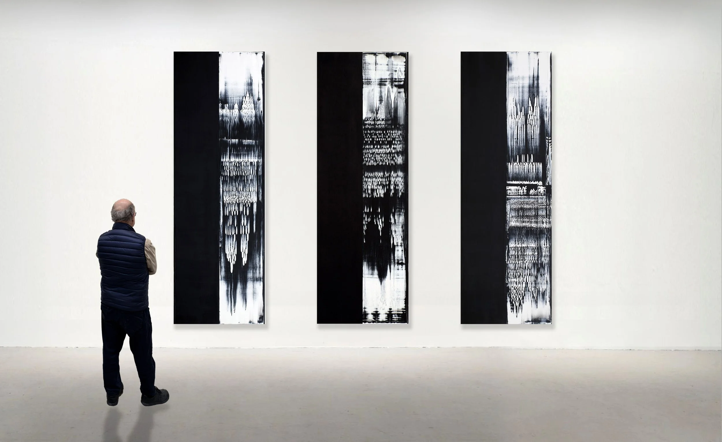 ODENWALD 1152 NO. 29, 19, 28, 2008. Oil on Linen 98.5 x 33 inches (250 × 84 cm). PRIVATE COLLECTION, GERMANY.