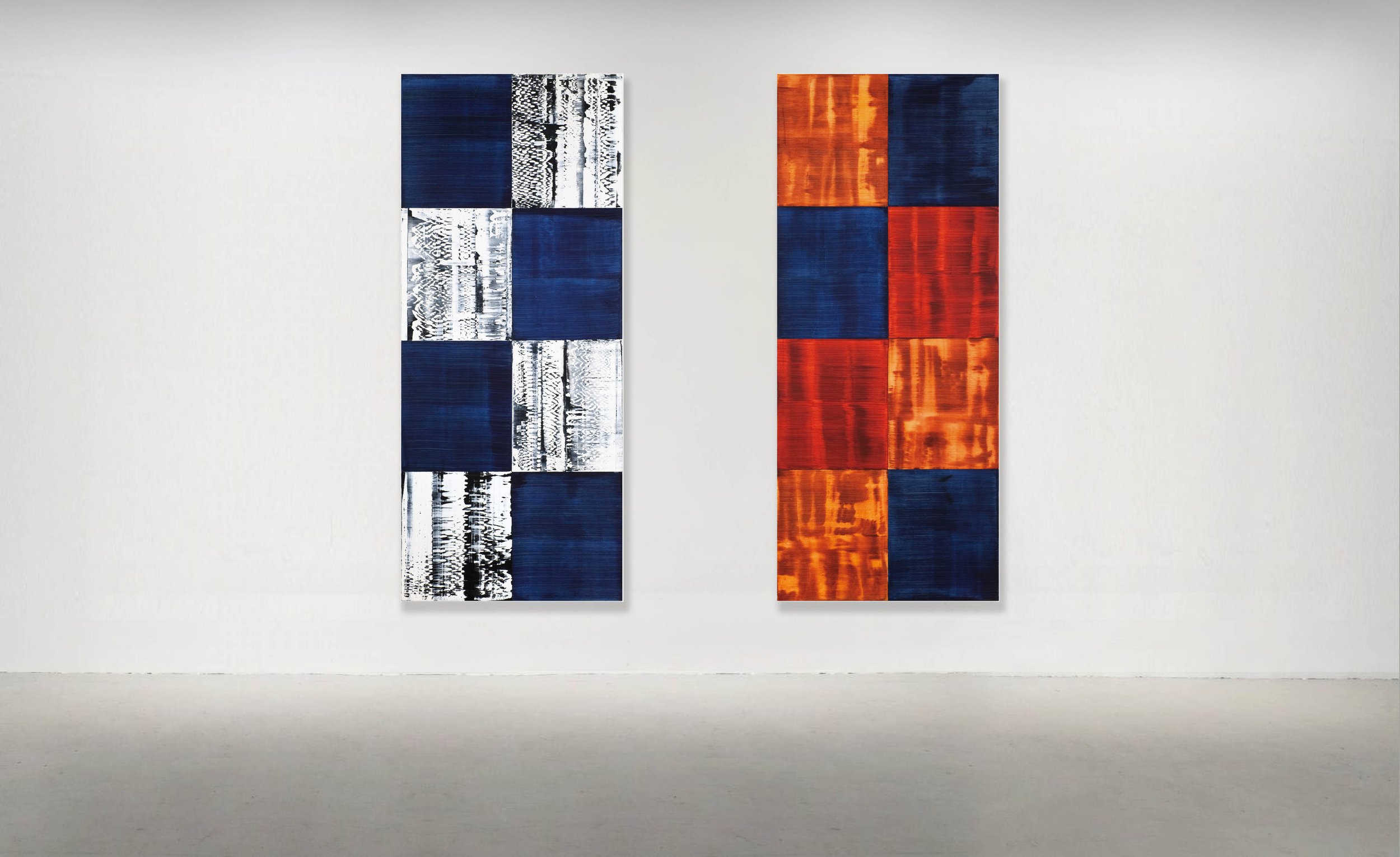 KORA C NO. 17 and NO. 18, 2010. Oil on Linen 90 x 37.5 inches (228.6 x 95.2 cm). 