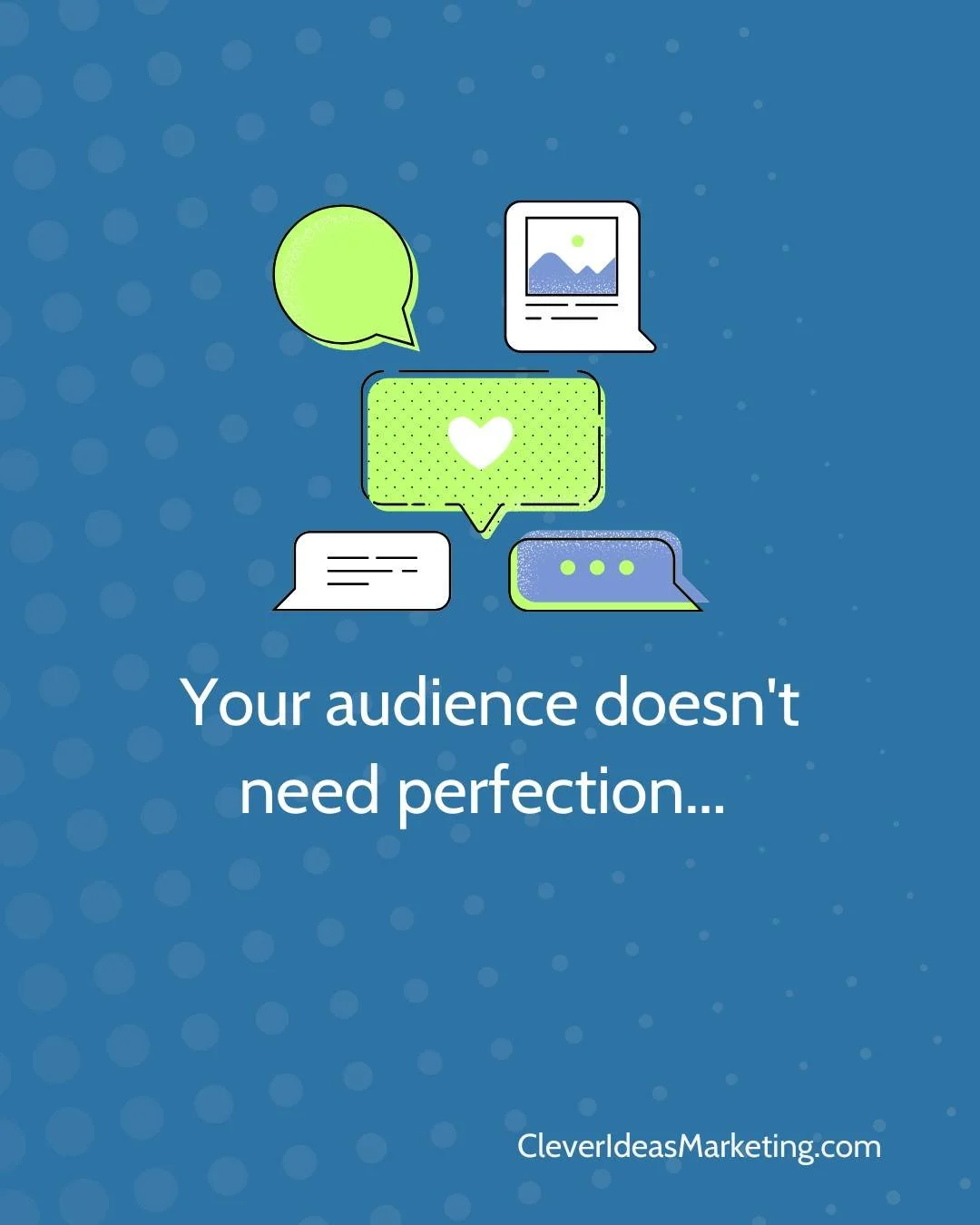 While you're second-guessing graphics, and waiting for your content to be perfect, your community is engaging with the organizations that keep showing up.

Start posting today!

#SocialMediaMarketing #NonprofitMarketing #MarketingStrategy