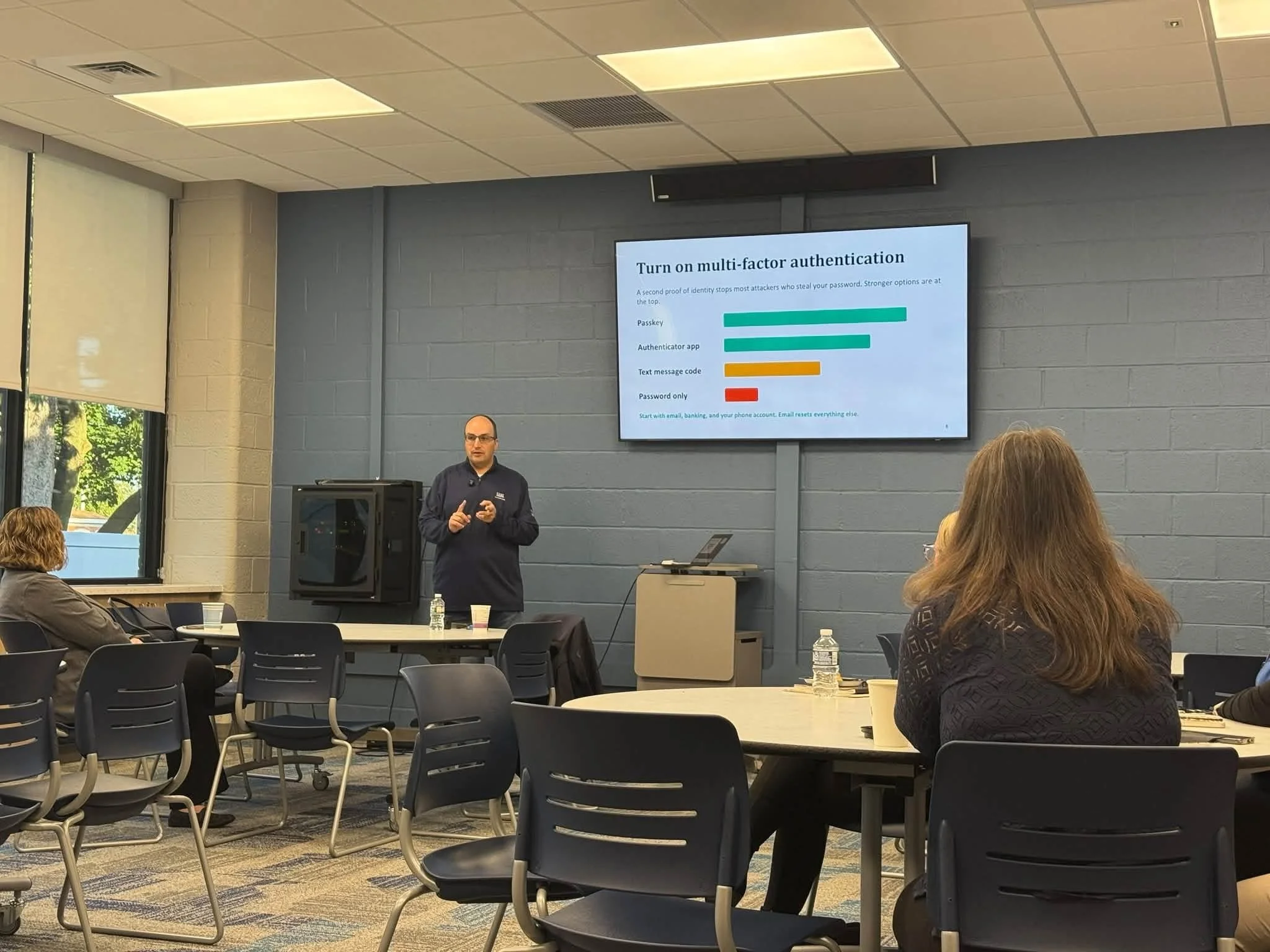 Only a few photos today (and the one of Peter is from @leojphoto) from my Good Morning Lenawee event this morning. Leo was doing a video and I wanted to stay out of his way. Great presentation on Cybersecurity 101, conversations and we collected dona