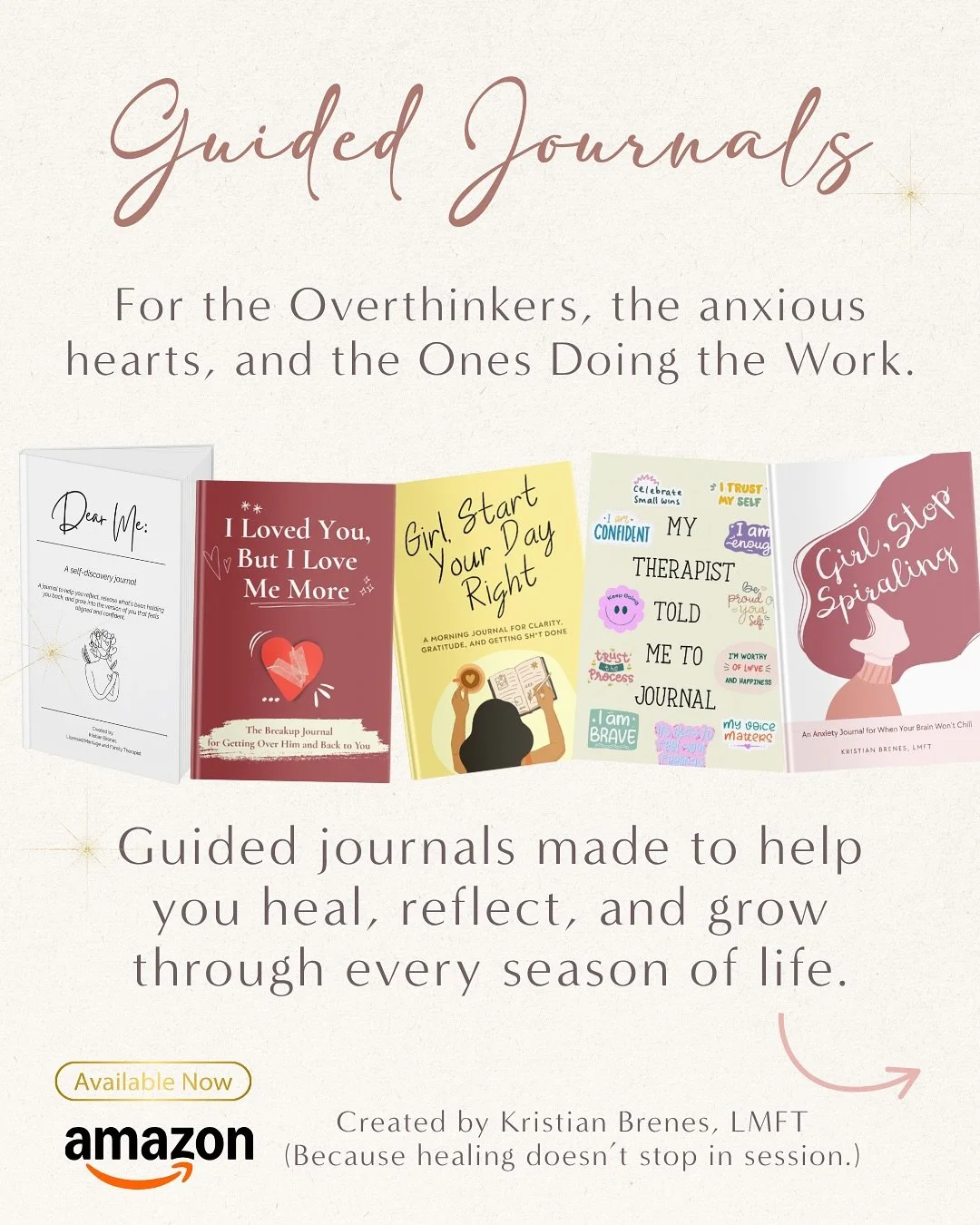 If there’s one thing I believe in — it’s journaling.✍️ 
Journaling has helped me through so many seasons of my own life. It’s been a place to release what’s on my mind, organize my thoughts, reflect, and heal. It’