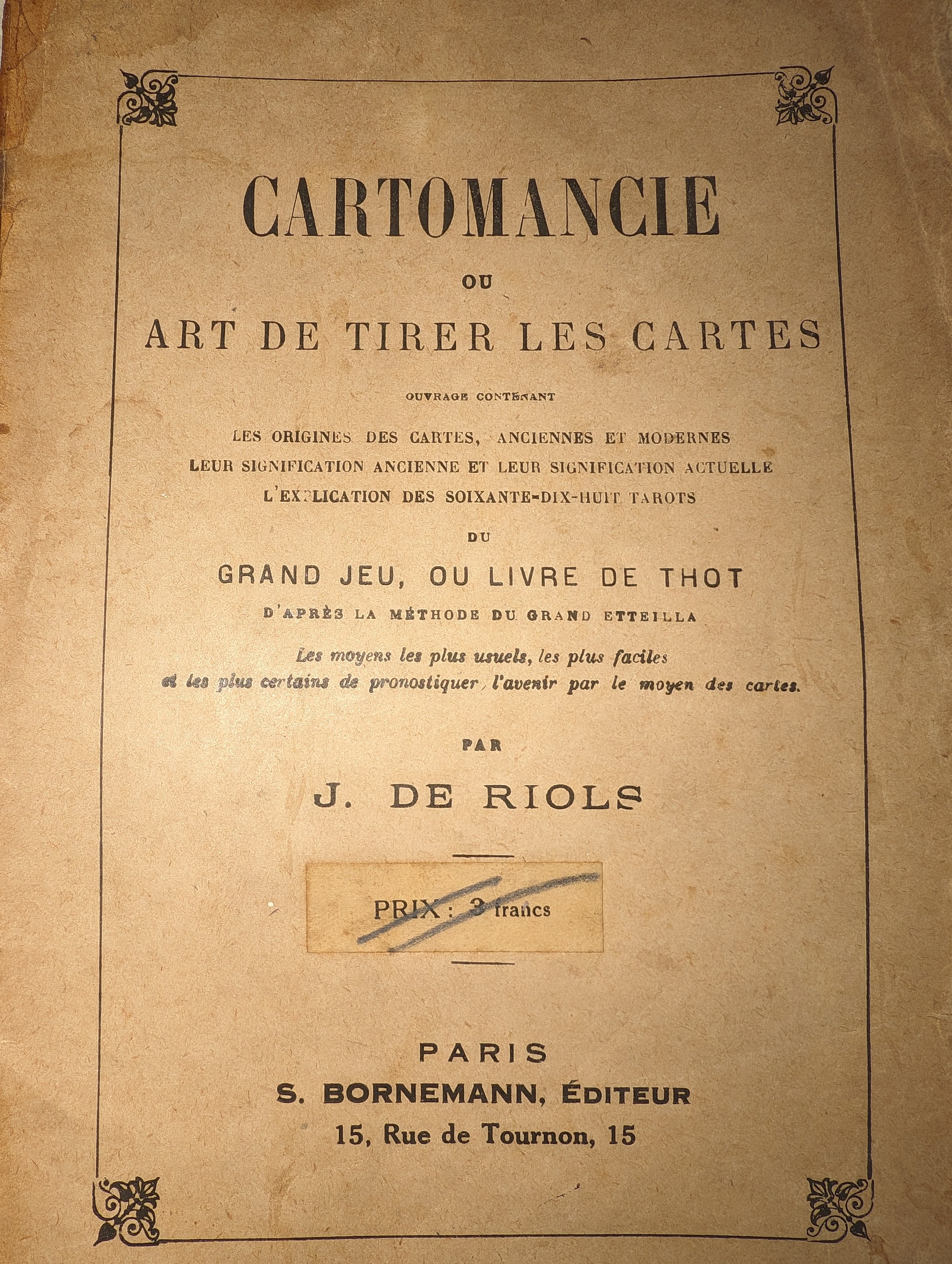 Cartomancie ou Art de tirer les cartes (pdf)