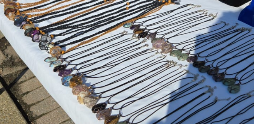 Natural Stone Crystal Pendant Necklace