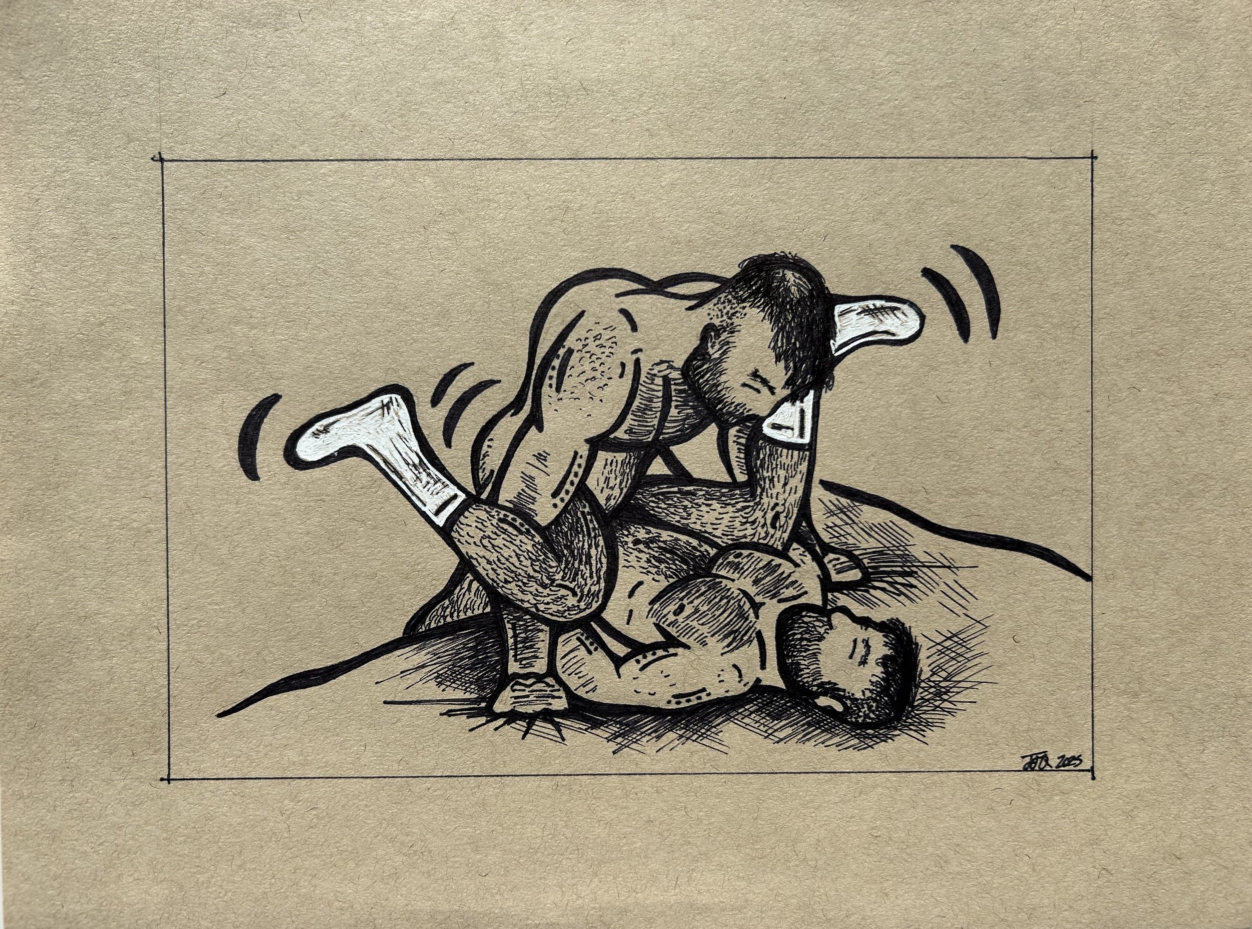 Untitled-2025, Ink Sketch, 9"X11" Framed, $150