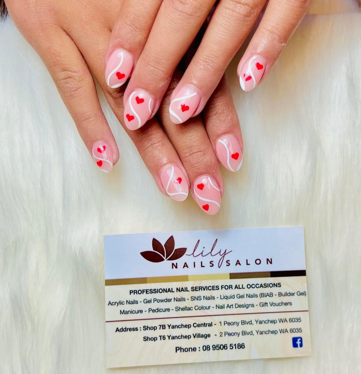 Fall in love with your nails this Valentine's Day! 💅❤️ 

The @lily_nails_salon_yanchep team have you sorted with beautiful Valentine's Day nail art designs! 

Walk-in appointments are available.
