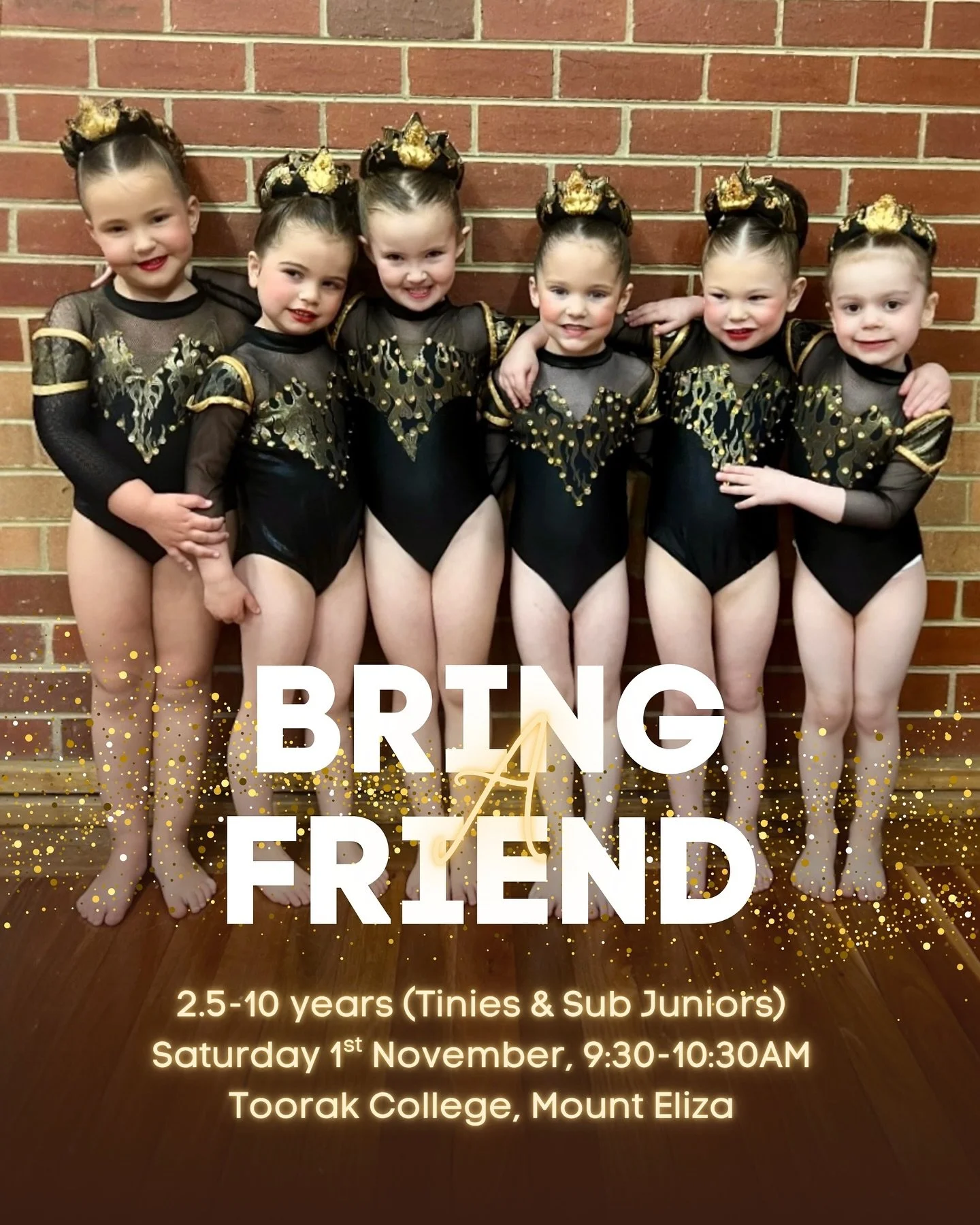 Have you heard?
This Saturday (1/11) is Bring a Friend to Cali! 💖 9:30&ndash;10:30 AM

Our Tinies and Sub Juniors are opening the doors for friends, cousins, and curious soon-to-be teammates to jump in and see what calisthenics is really about &mdas