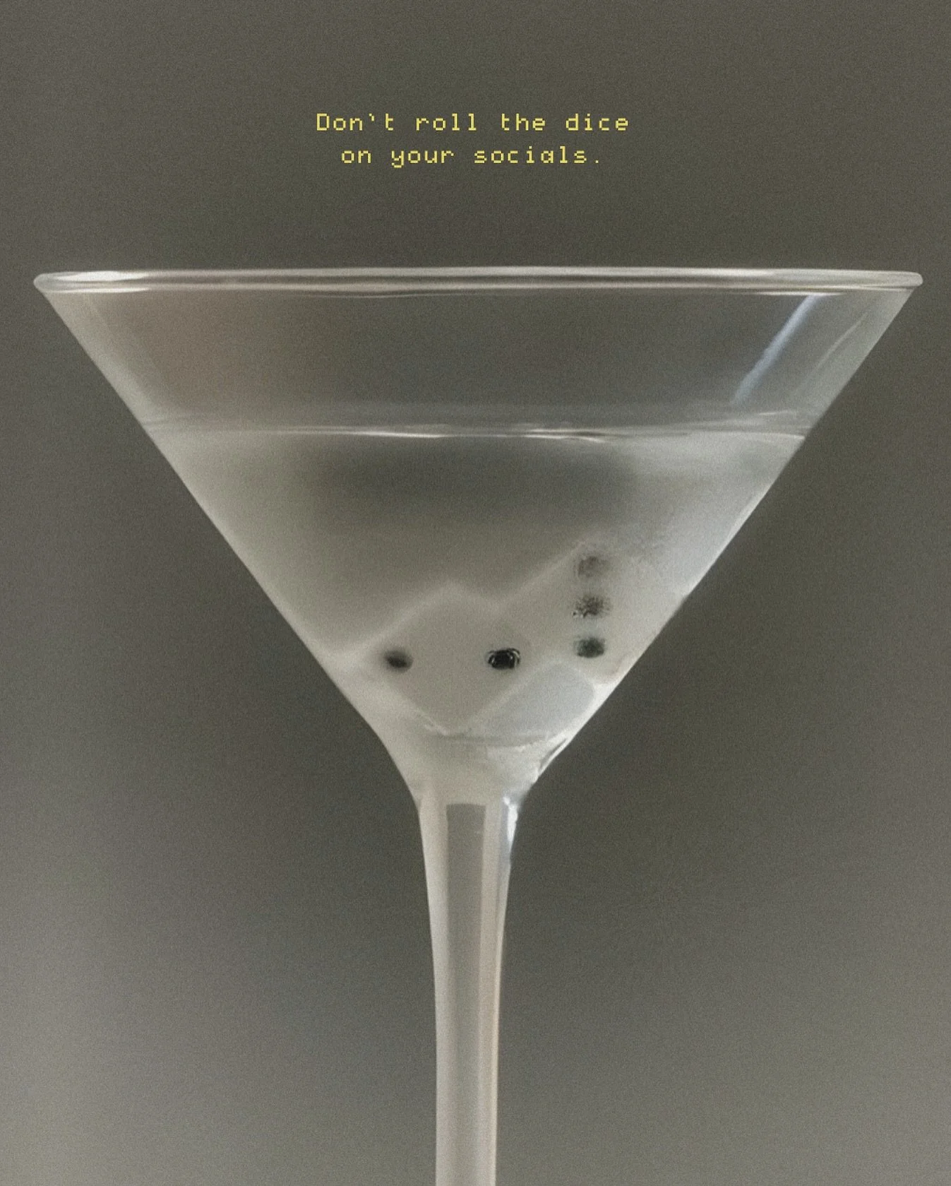 A martini? Shaken.
A strategy? Never stirred by chance. 🍸

Your online presence deserves more than luck &mdash; it deserves intention, clarity, and alignment (because your brand deserves better than a roll of the dice). 🎲

When you show up with pur
