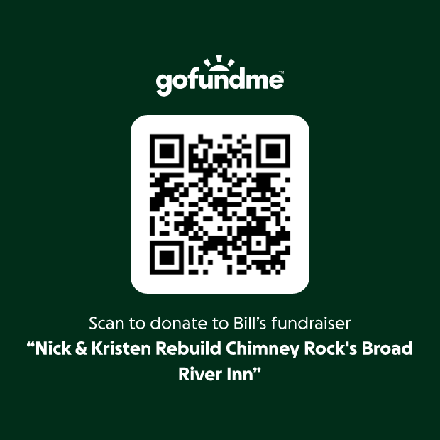 QR code to support the rebuilding of the Historic Broad River Inn in Chimney Rock Village