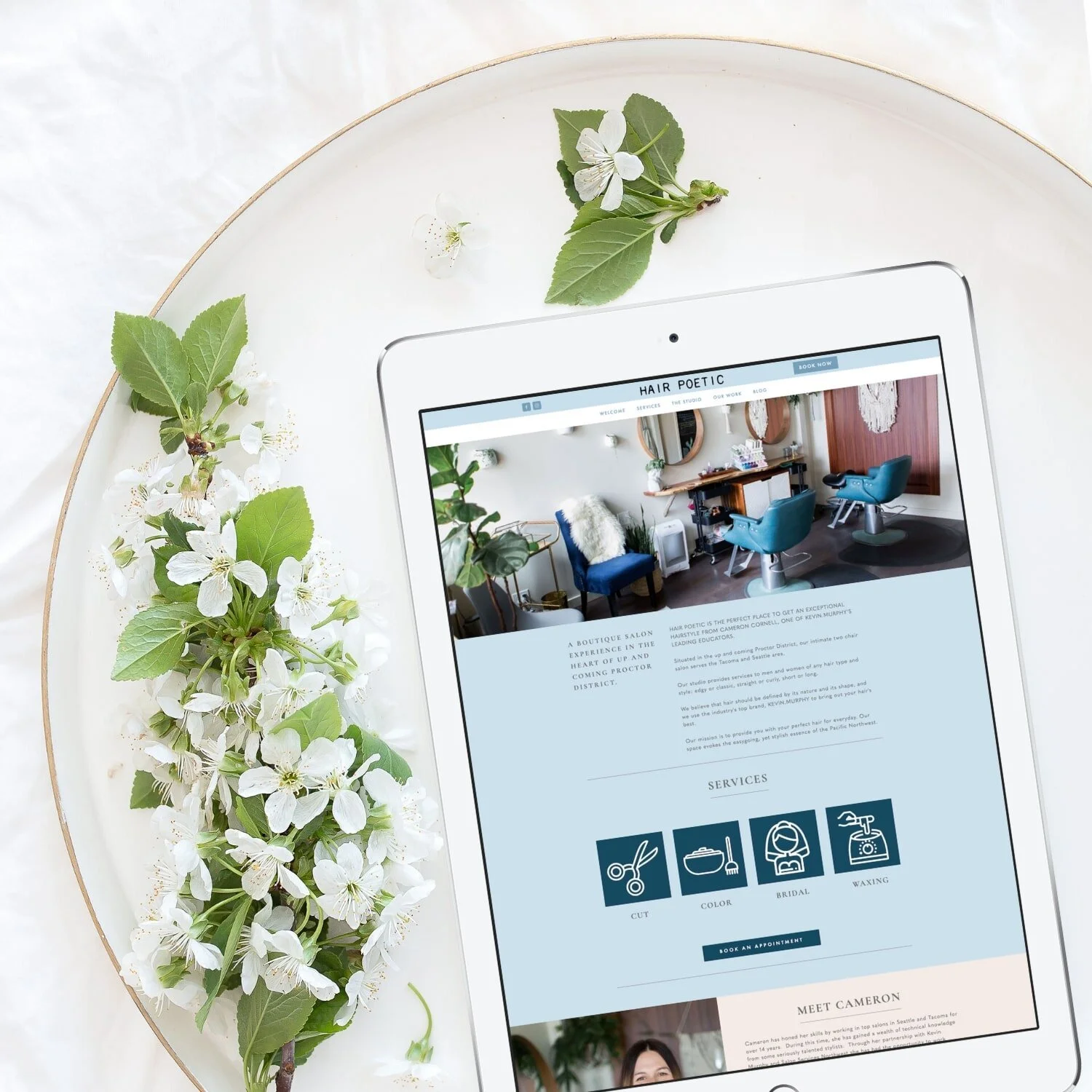 Hair Poetic — Squarespace website design for hair salon by Jennifer Mager Creative