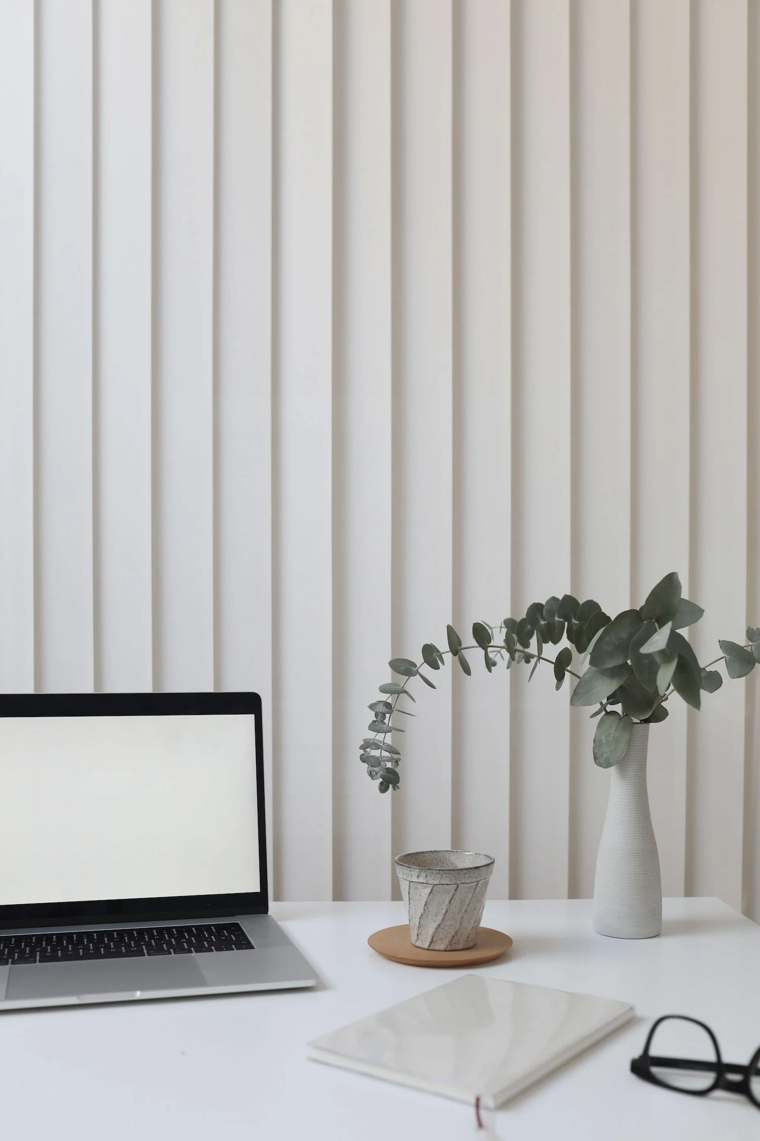 vase with eucalyptus