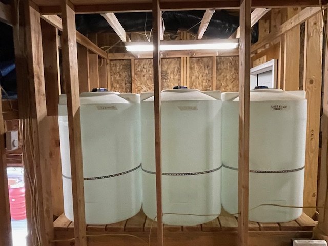 3 - 100 gallon potable water storage tanks