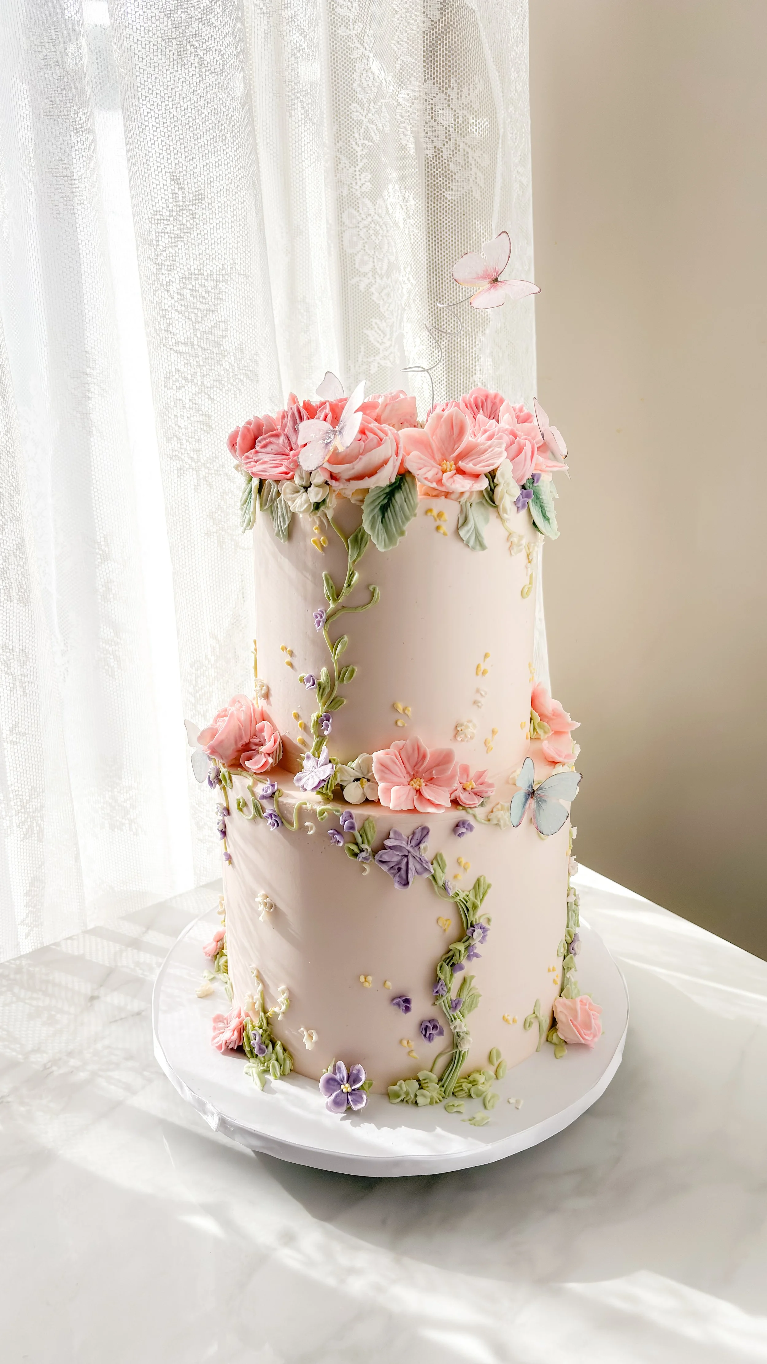 Blush Pink Enchanted Forest Baby Shower Cake philadelphia pa.jpg
