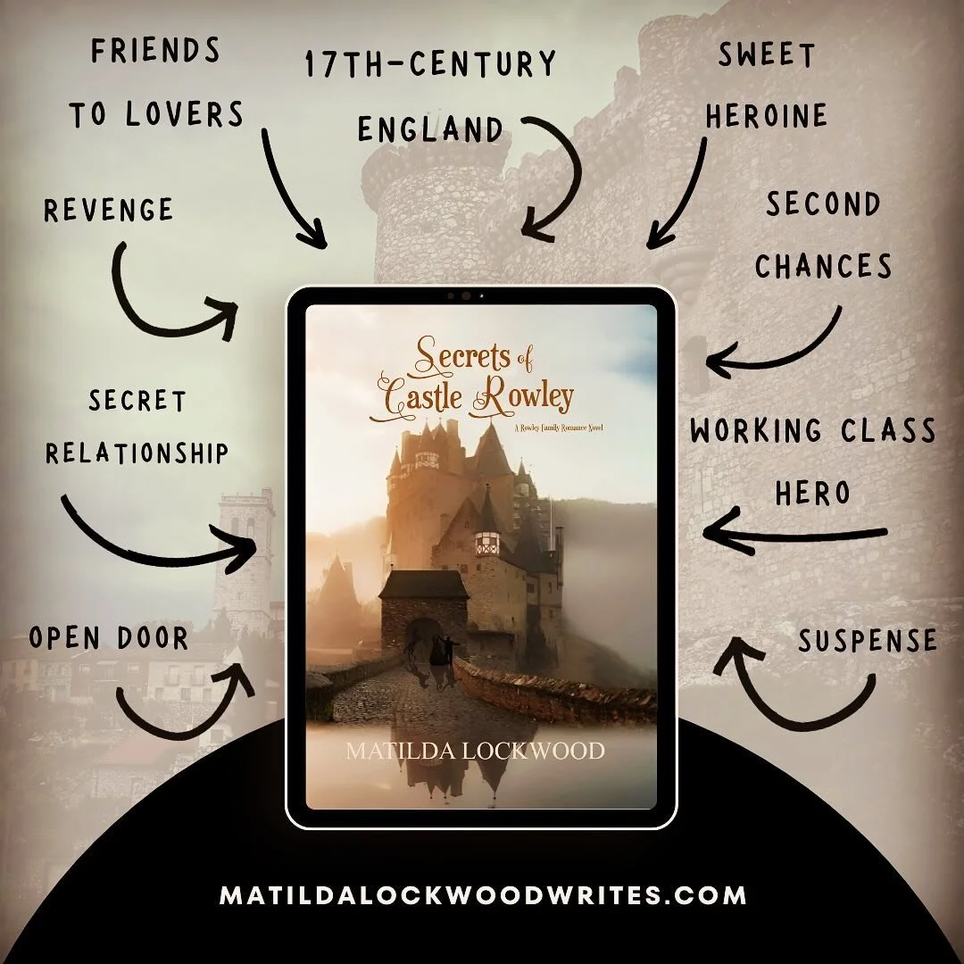 🏰 Secrets of Castle Rowley by Matilda Lockwood, a historical romance with an air of mystery set in 17th century England.

😍 Tropes:

🥰 Friends to lovers 
🤫 Secret relationship 
🍬 Sweet heroine
🧑&zwj;🌾 Working-class hero
❤️&zwj;🩹 Second chance