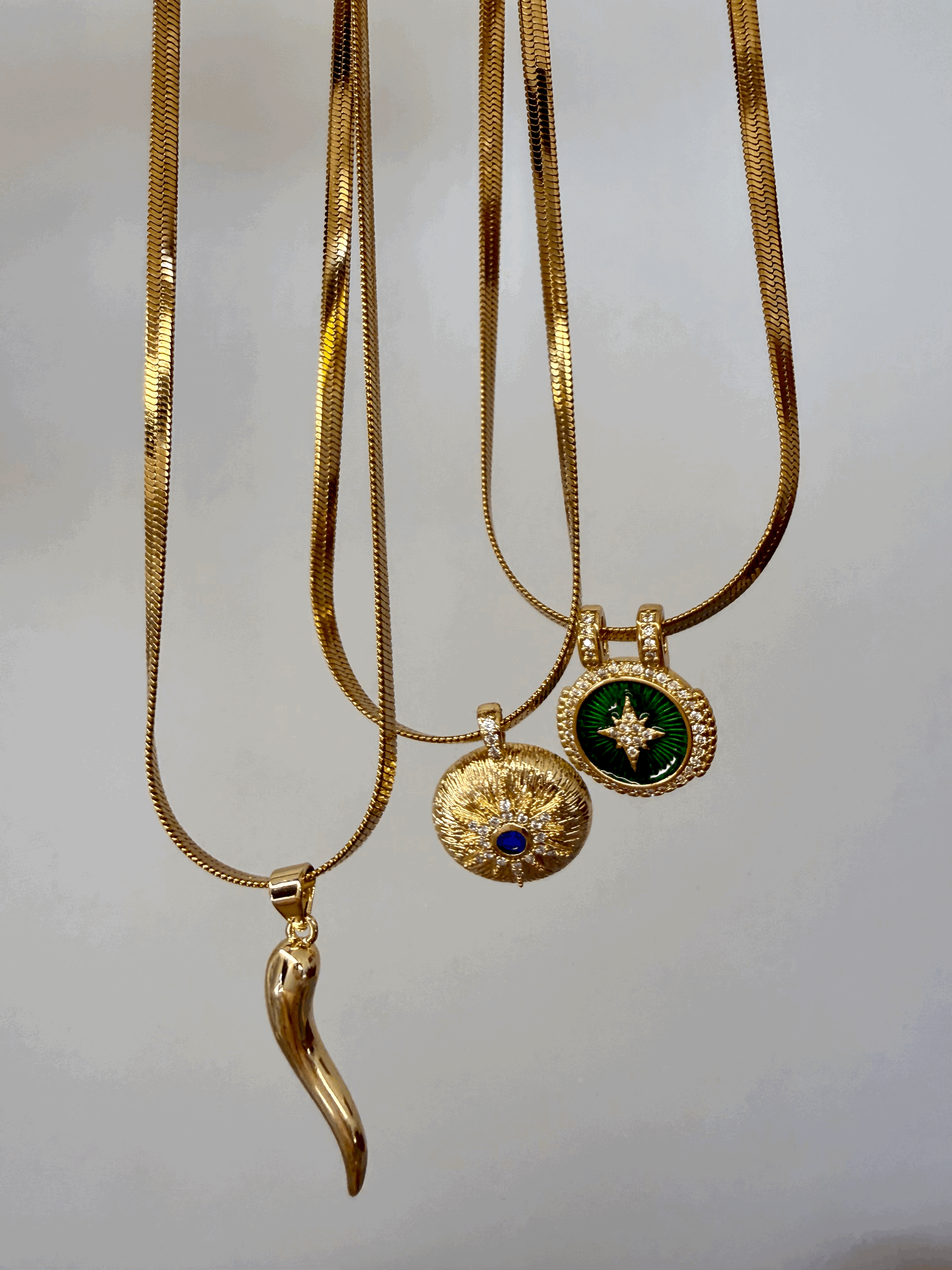 Gold Flat Chain w Charms