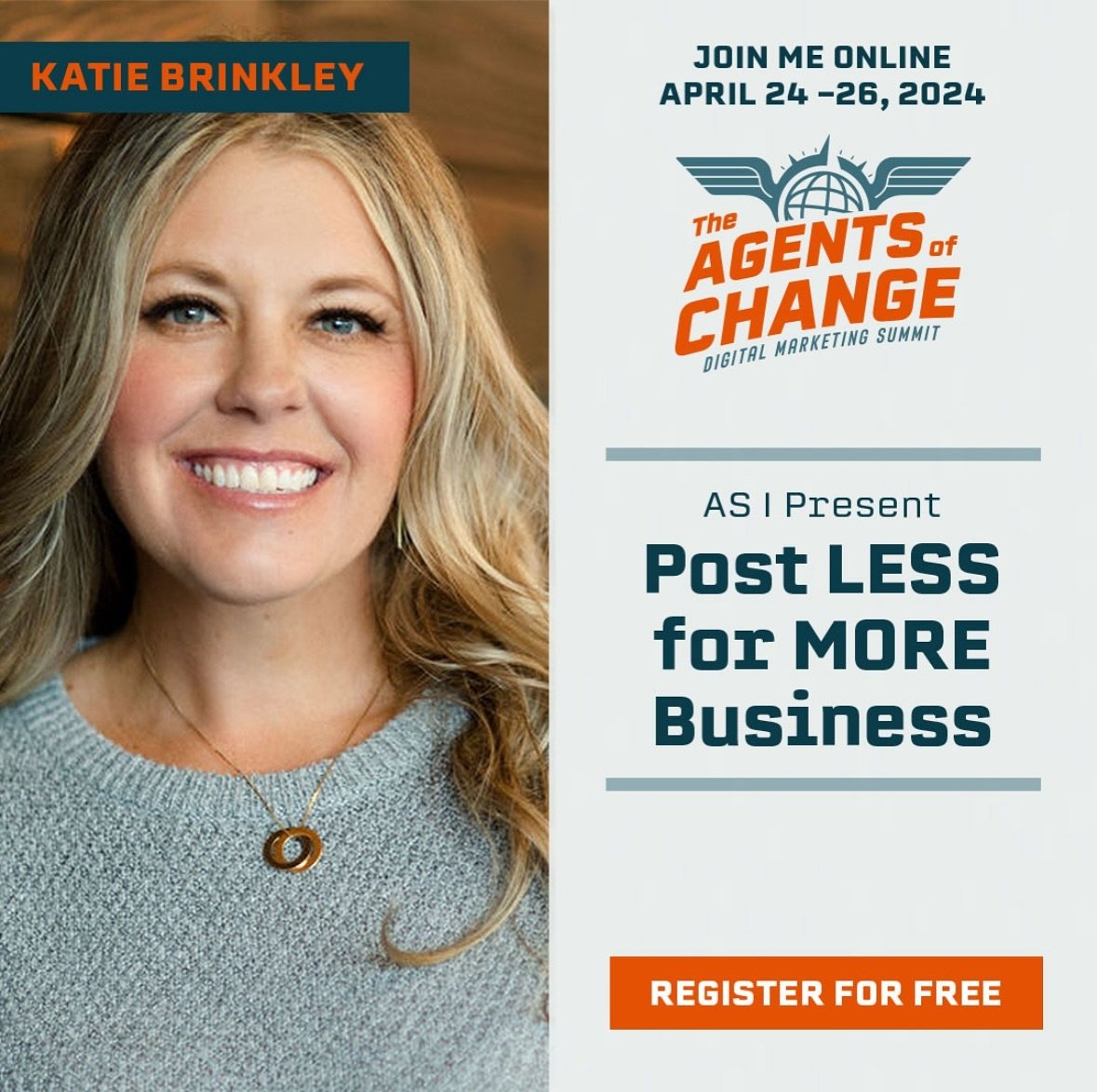 We&rsquo;re just a few days away from the marketing event I&rsquo;ve been waiting all year for! 🙌 

And it&rsquo;s free!

Comment #AOC

I&rsquo;m so excited to be presenting at Rich Brooks&rsquo;s virtual event, The Agents of Change Digital Marketin