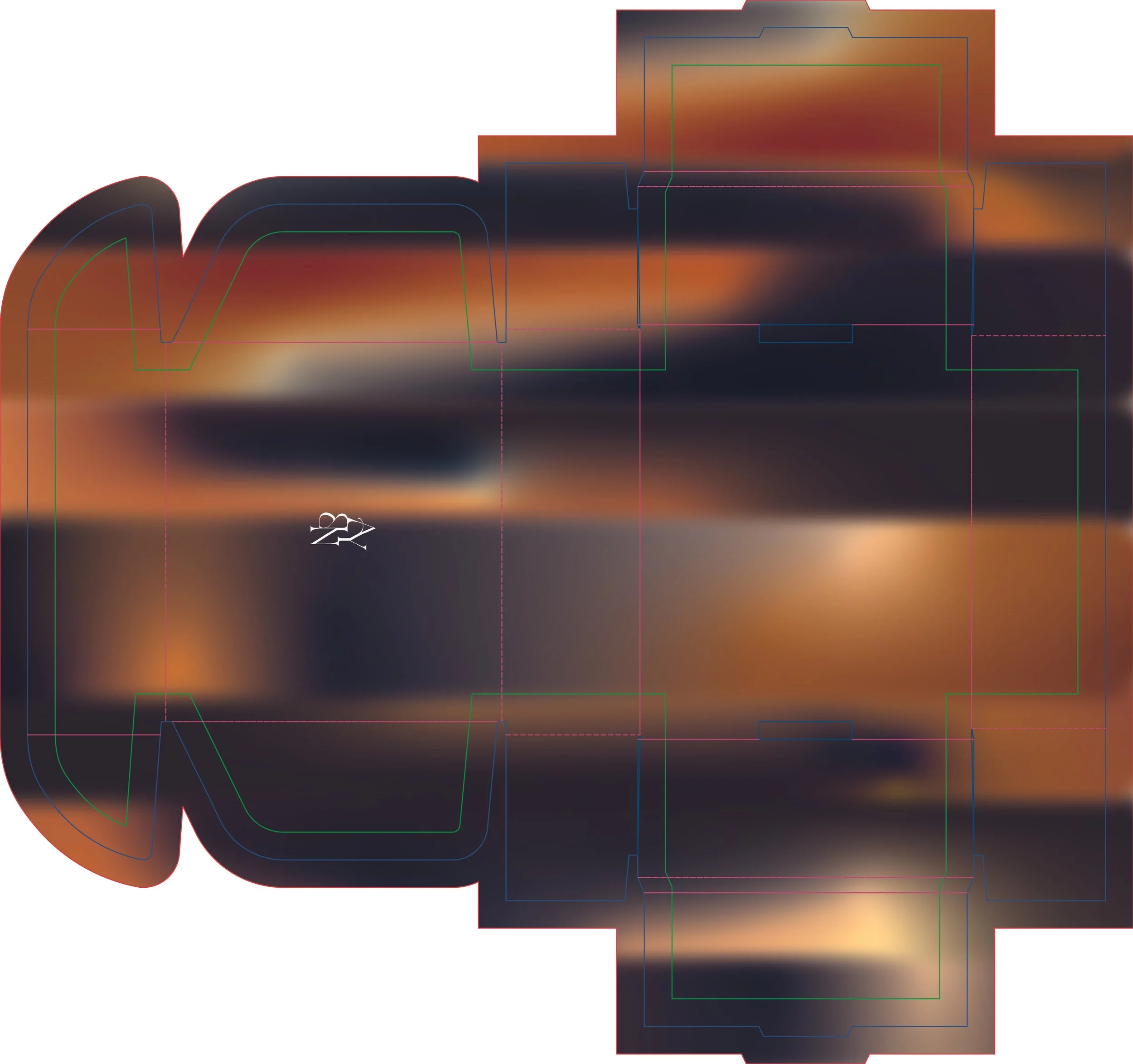Das Bild ist sehr unscharf und zeigt keine klar erkennbaren Objekte. Es enthält verschiedene Farben und Linien, die in einer abstrakten Anordnung angeordnet sind.