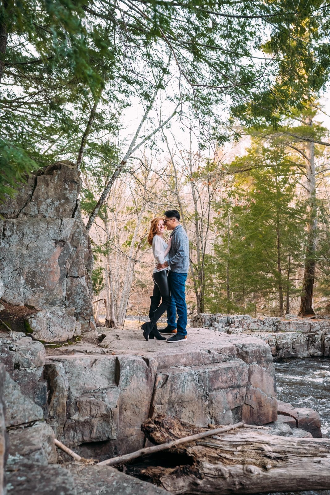 Wausau Wisconsin Engagement Photographer at Eau Claire Dells
