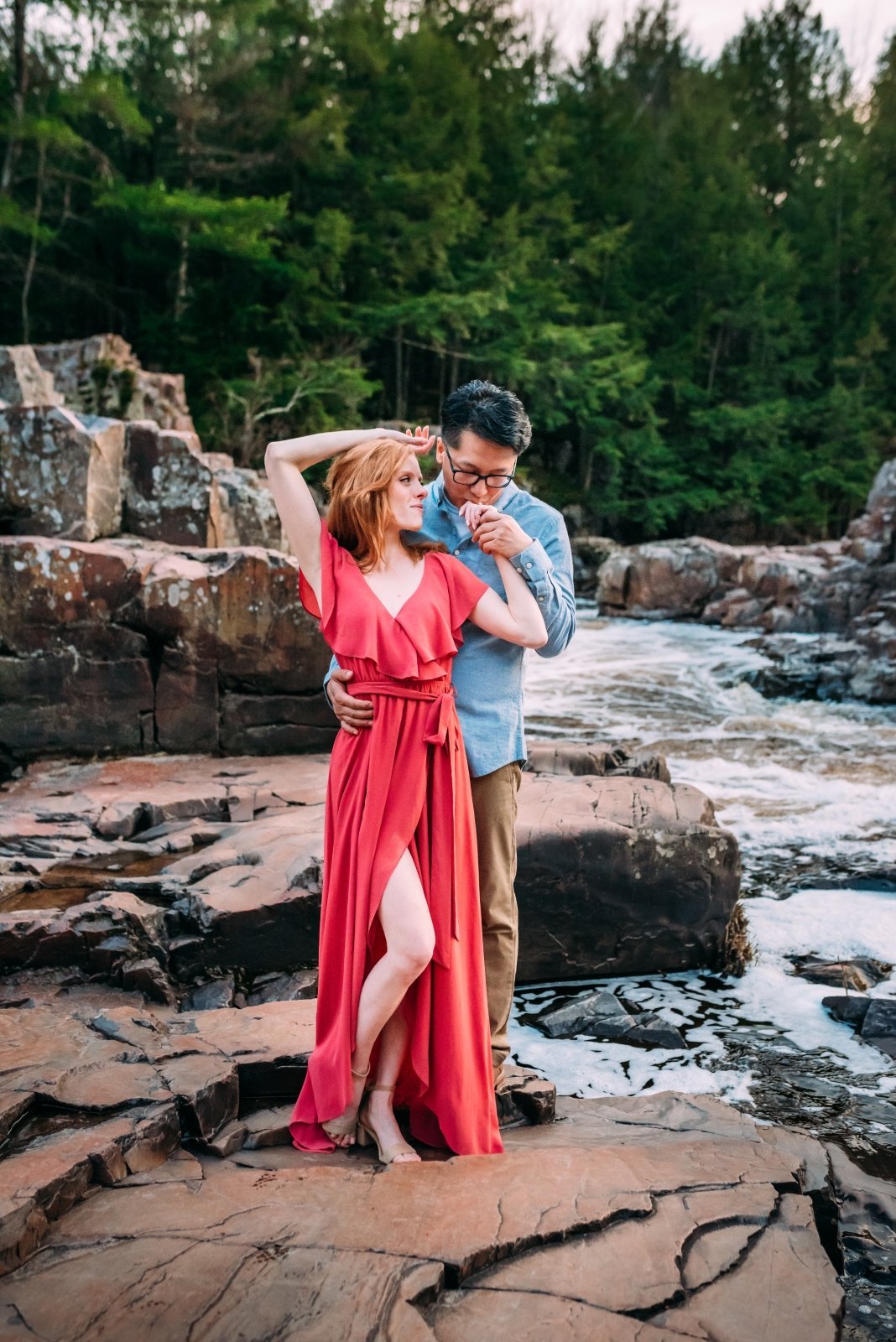 Wausau Wisconsin Engagement Photographer at Eau Claire Dells