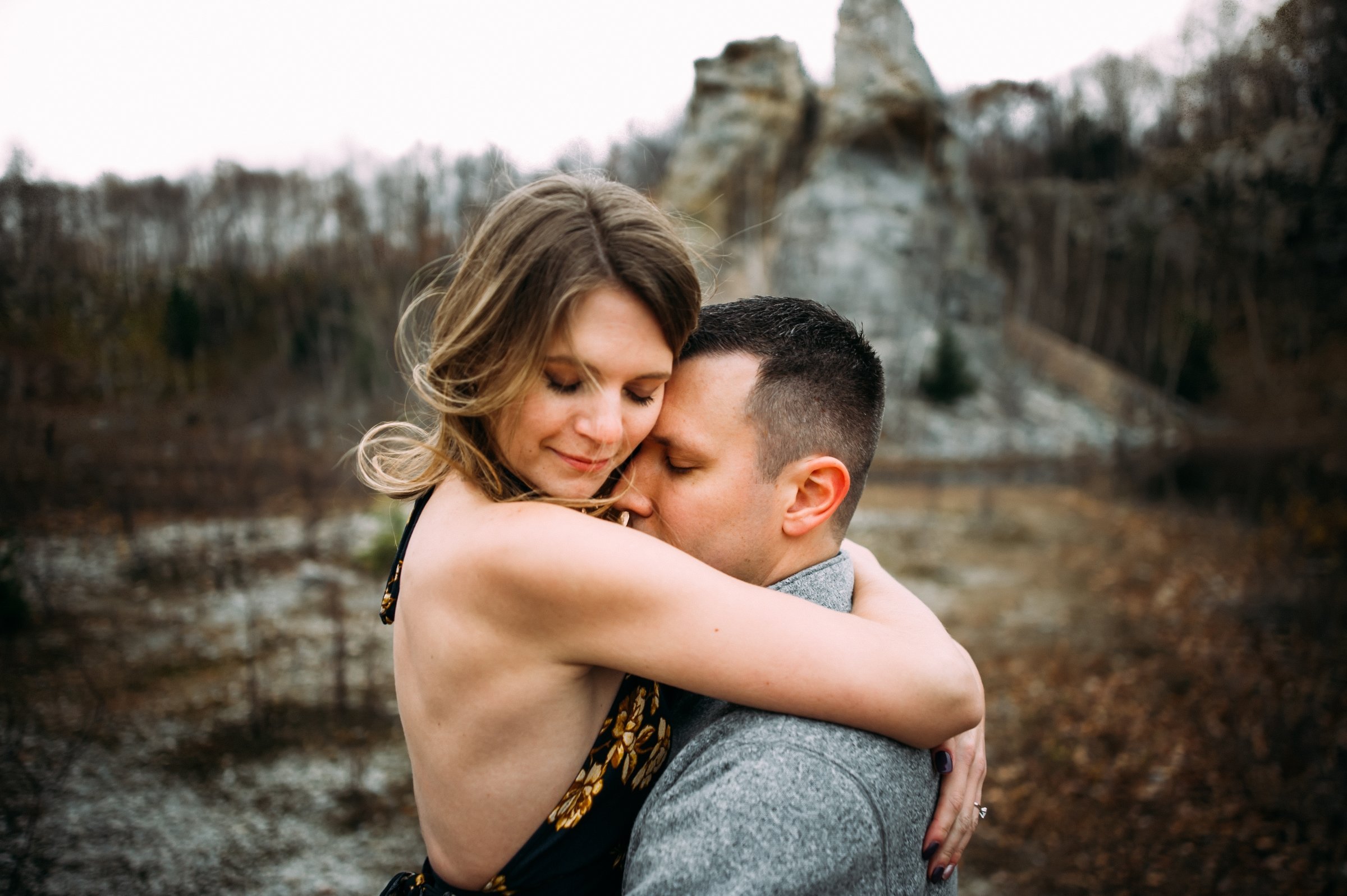 couple in love for unique adventure Engagement photos