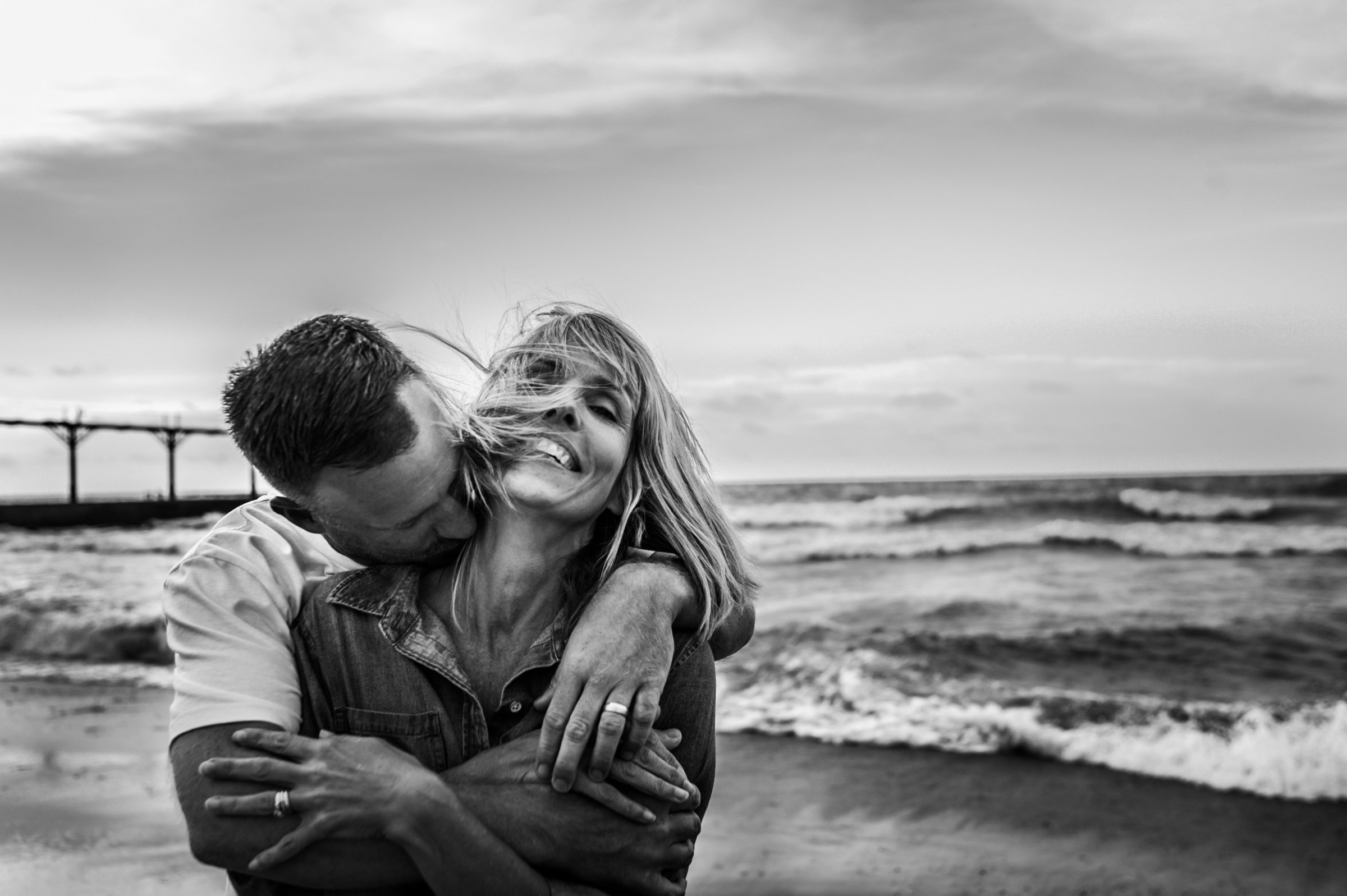 couple in love for beautiful wisconsin Engagement photos