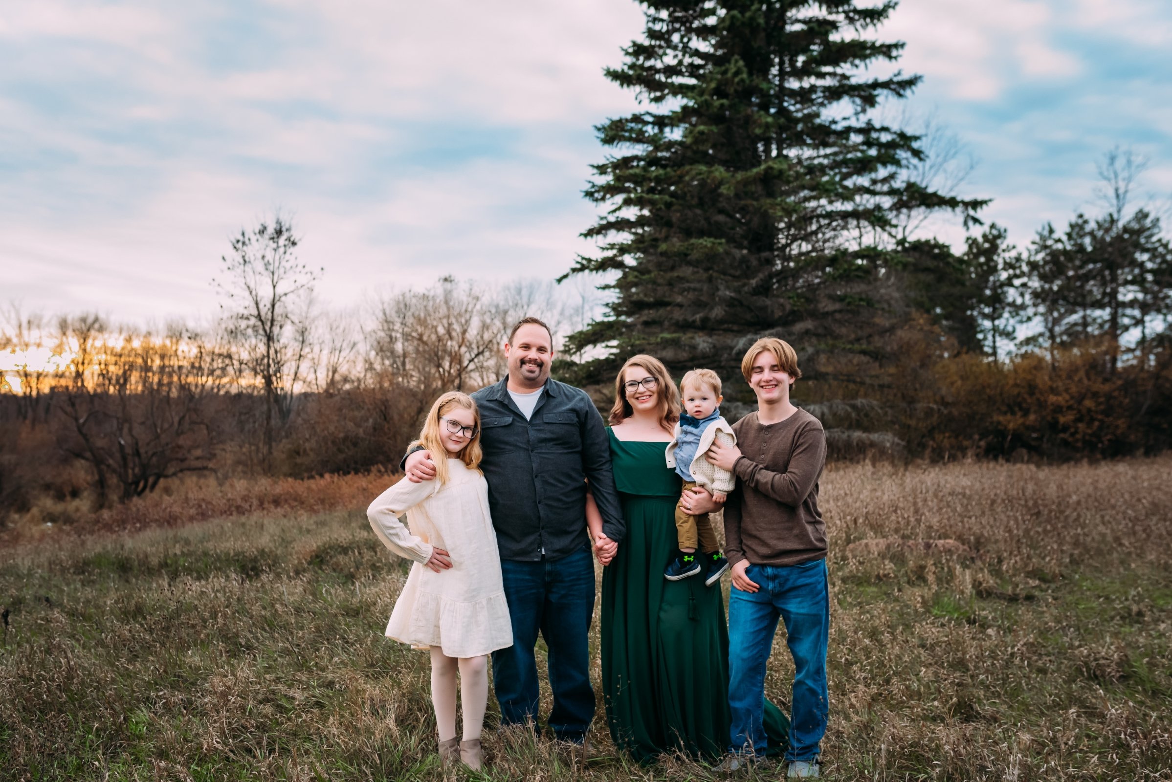 happy family in wausau for family portraits