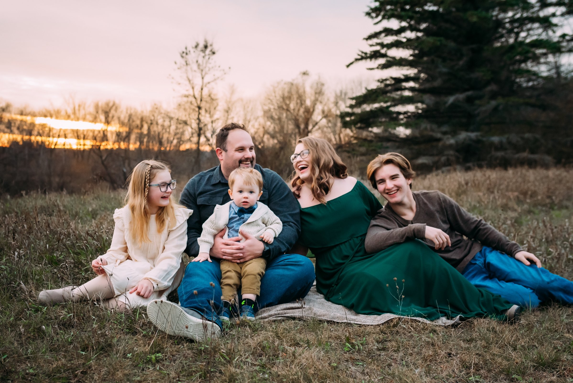 happy family in wausau for family portraits