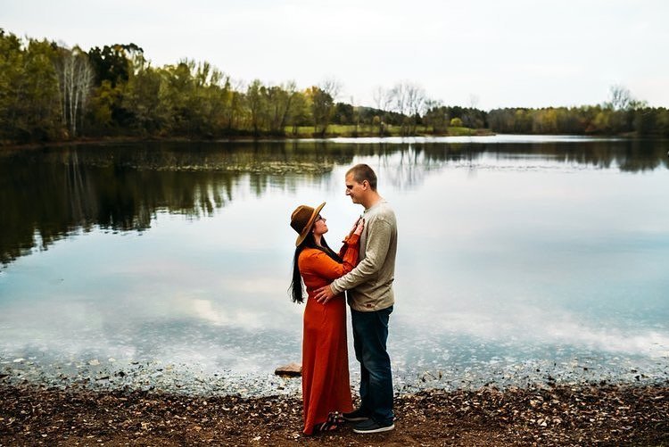 Love's reflection: Standing by the water's edge, our hearts are as intertwined as the ripples beneath us. #wausauengagementphotographer #wisconsinengagementphotographer #wisconsinengaged