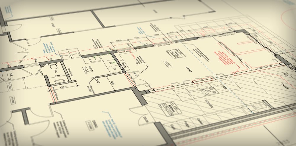 Architectural plans for a residential building and renovation project