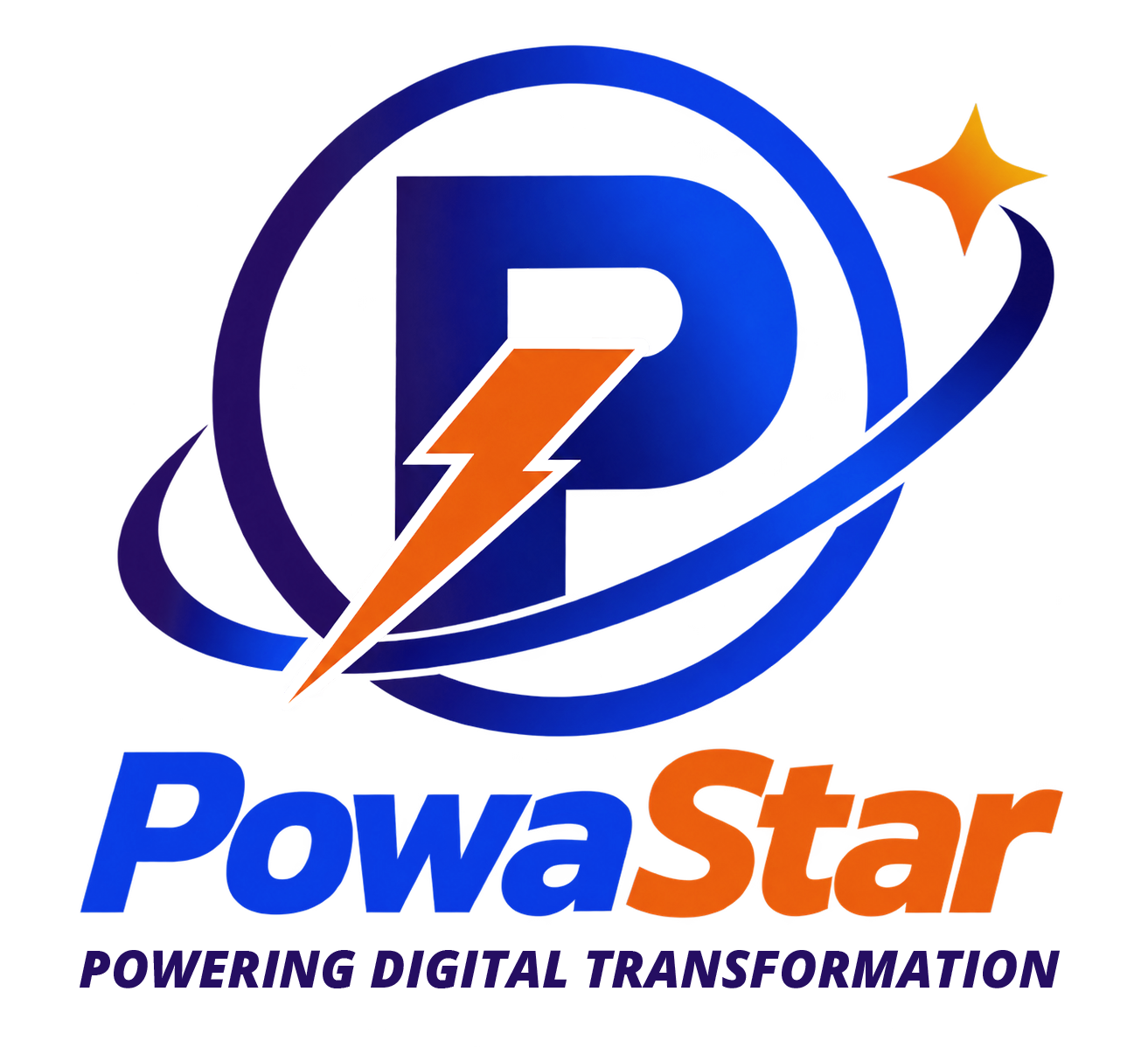 Logo of Power Star featuring a large blue letter 'P' with a lightning bolt through it, accompanied by the text 'PowerStar' in blue and orange.