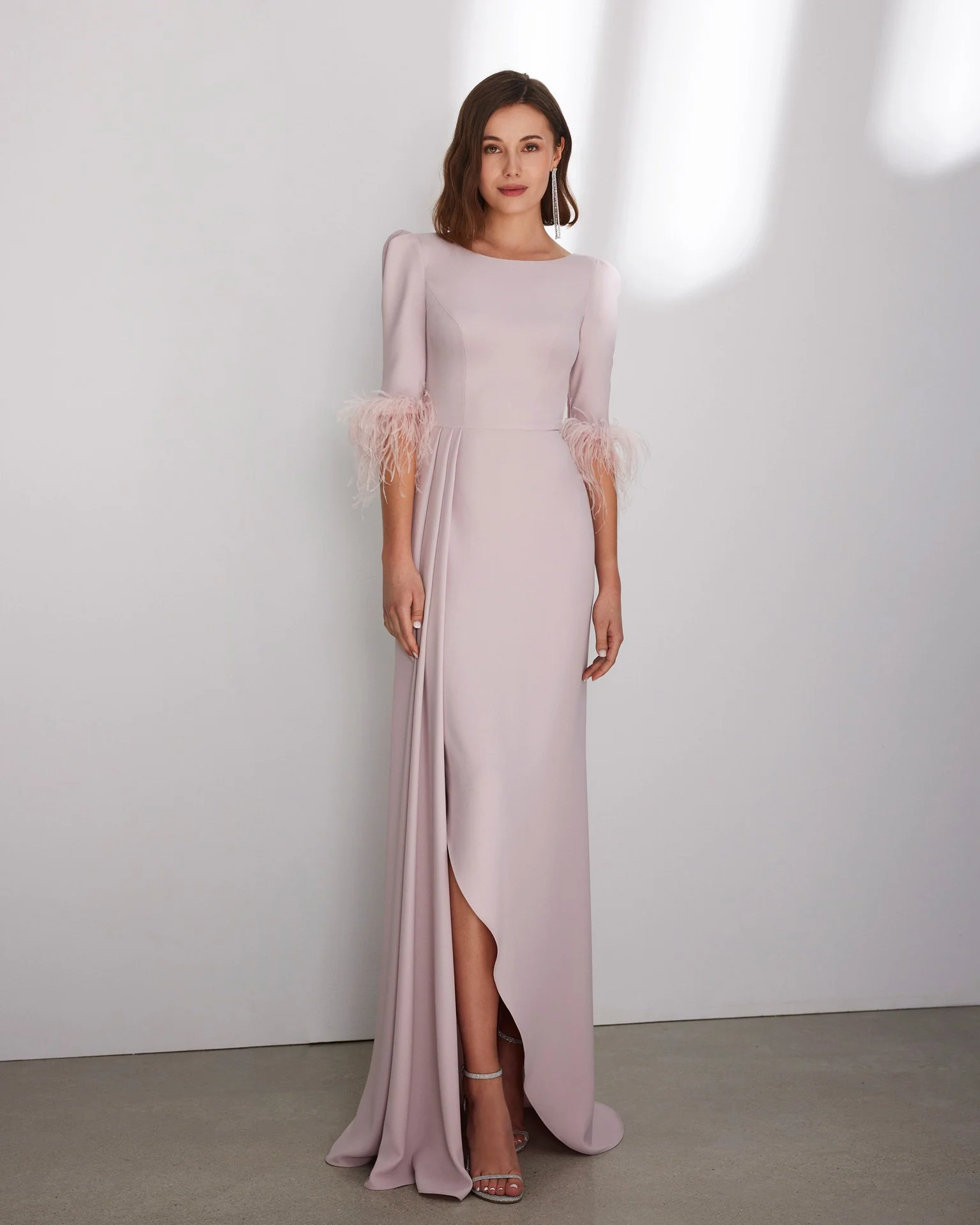 long sleeve maxi dress formal Sequin Wholesale Evening with Long Sleeves Cute Simple Pink Short Size:4XLarge wedding dresses with unique backs