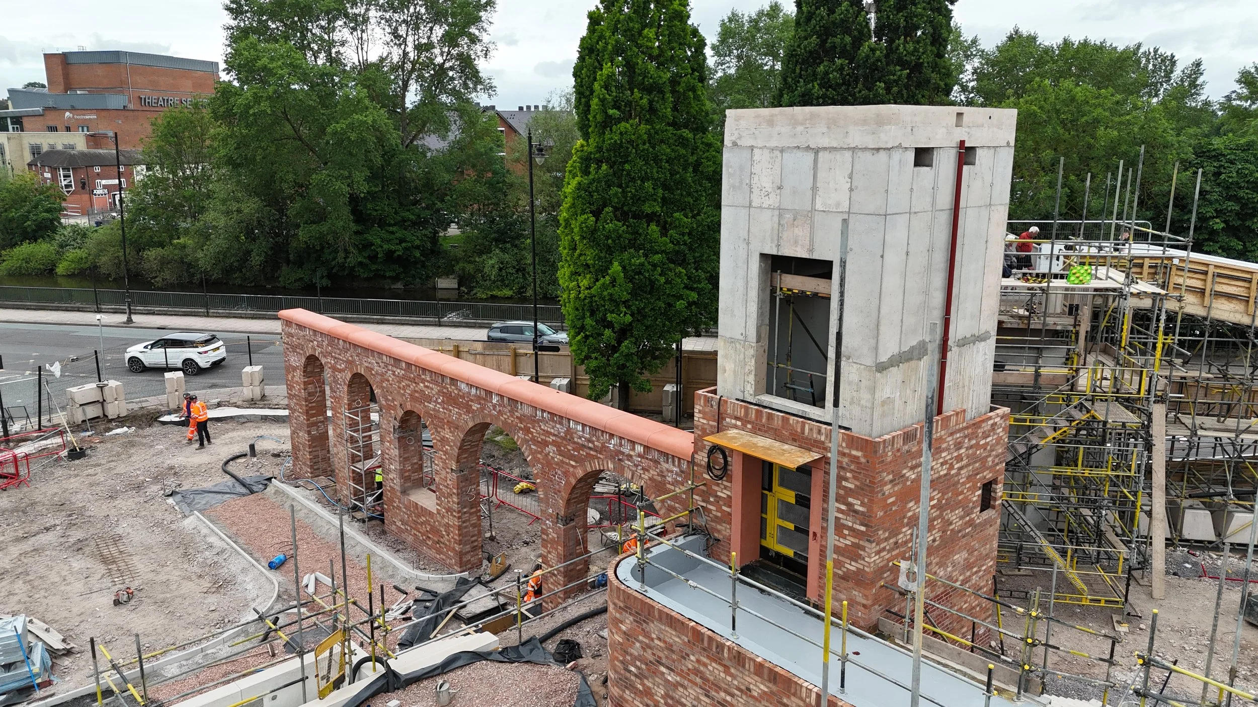 Drone image of the Wall and Lift at Riverside Gardens