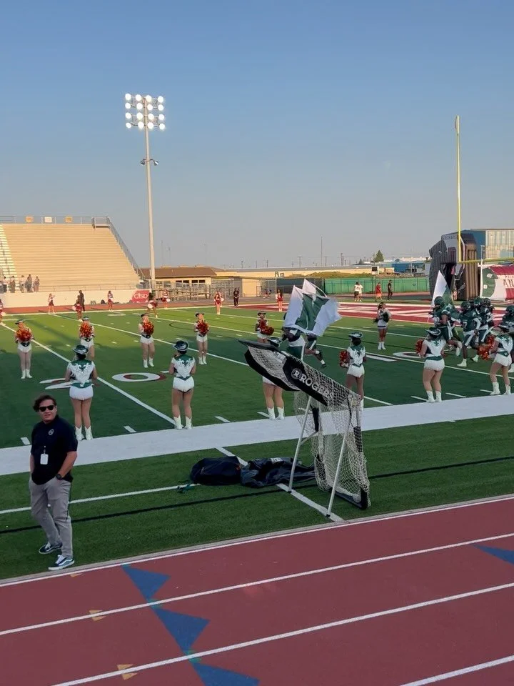 Week 2 photo recap 💚 Rangers vs. Princeton ✨ A big thank you for the wonderful artwork from our friends at PHS Band! 🫶 🧡 
#naamanforesthighschool #nfrb #gisdunmatched