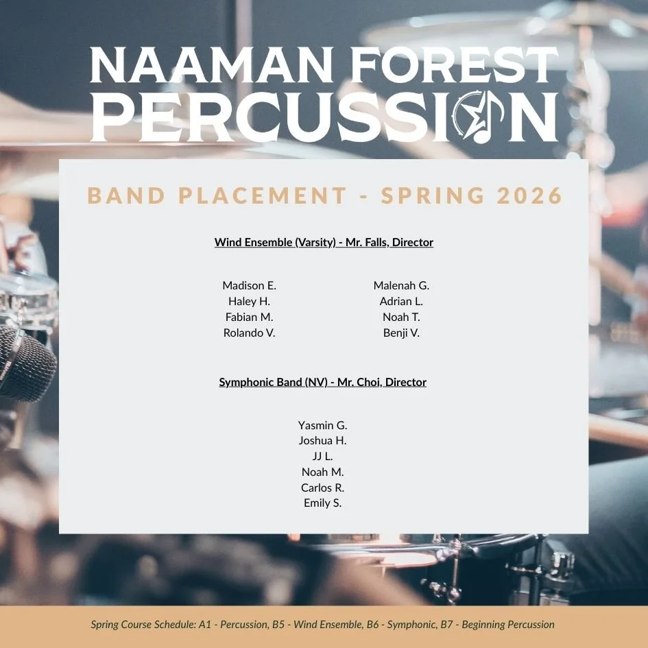 Percussion: Week of January 5 - 11