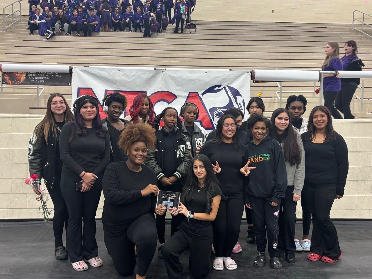 Our Naaman Forest Winter Guard competed in their first competition of the season today. They are bringing home the bronze from NCTA Red Oak! Congratulations @naamanguard!! #naamanforest #winterguard
