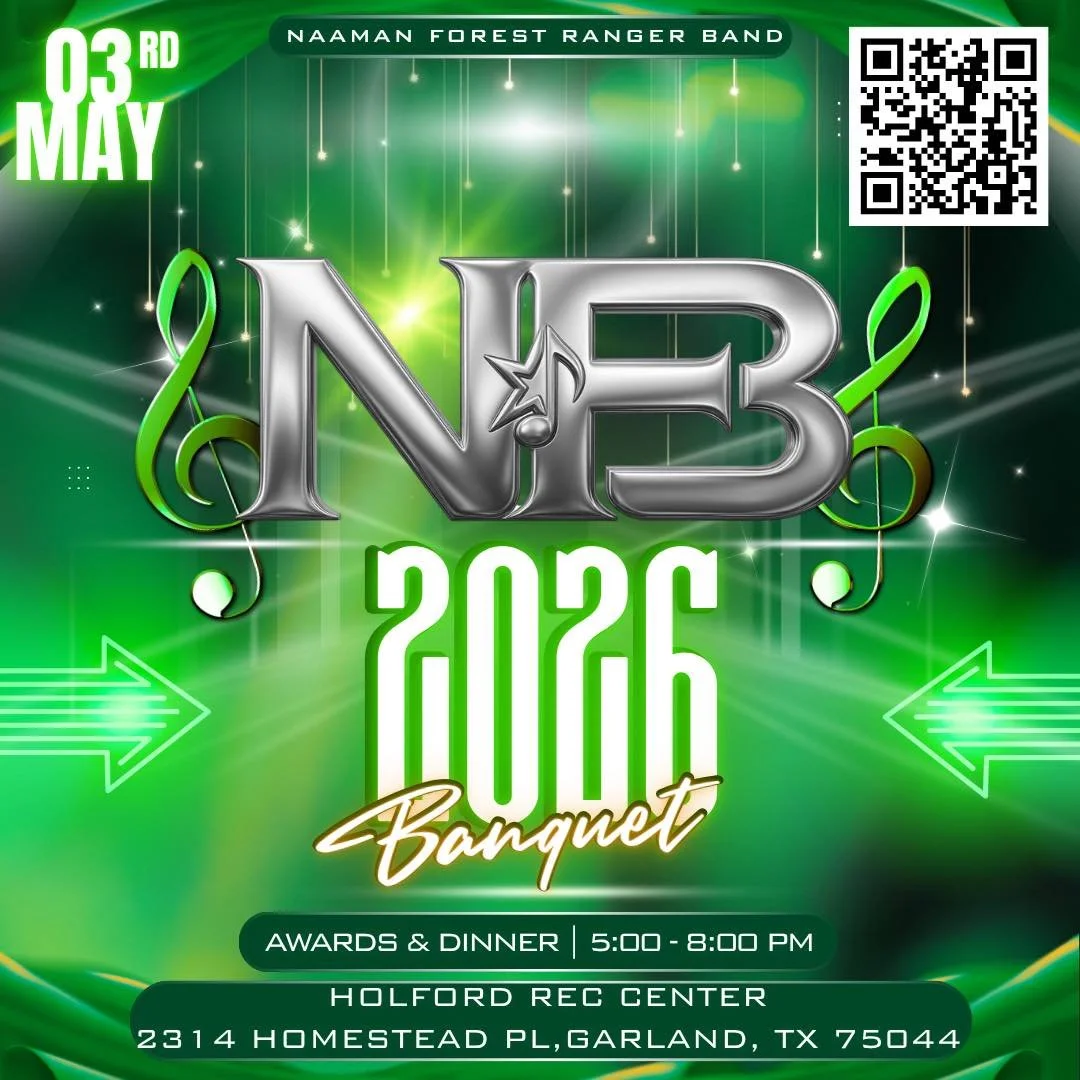 Ranger Band, it&rsquo;s time to celebrate big! 🎉
Our Annual Band Banquet is coming up &mdash; and you don&rsquo;t want to miss it.

🍽️ Dinner &bull; 🏅 Awards &bull; 🎥 Slideshow &bull; 💃 Dance Floor

📲 Scan the QR code to RSVP and secure your sp