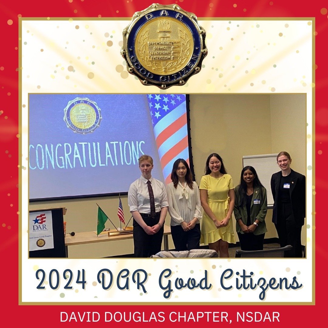 CONGRATULATIONS to David 🌲Douglas Chapter's Class of 2024 DAR Good Citizens! We had a fun morning on April 6 getting to know these students and hearing about their aspirations after high school graduation. We've no doubt these seven (five pictured) 