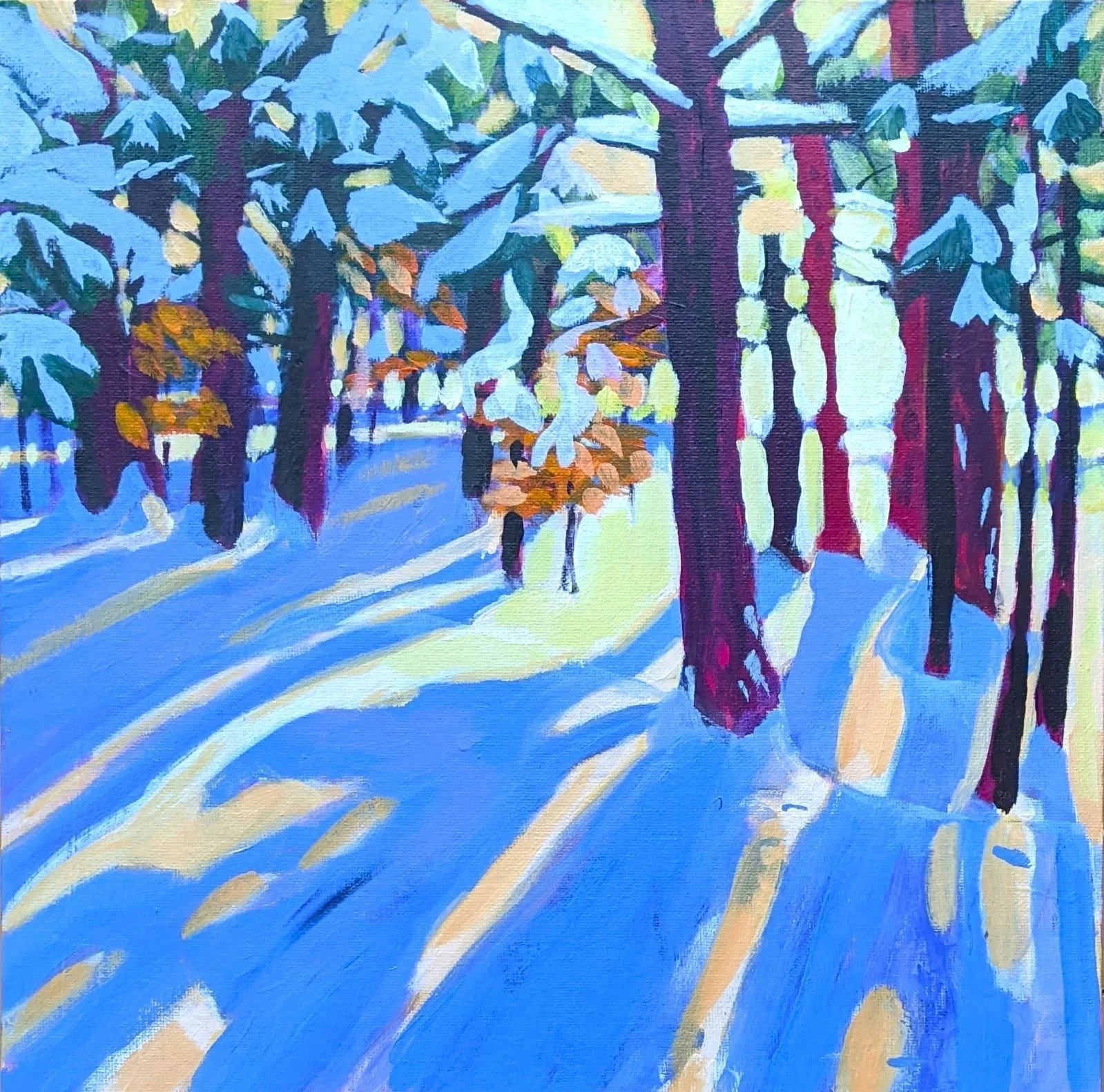 Winter Shadows 12x12 acrylic SOLD