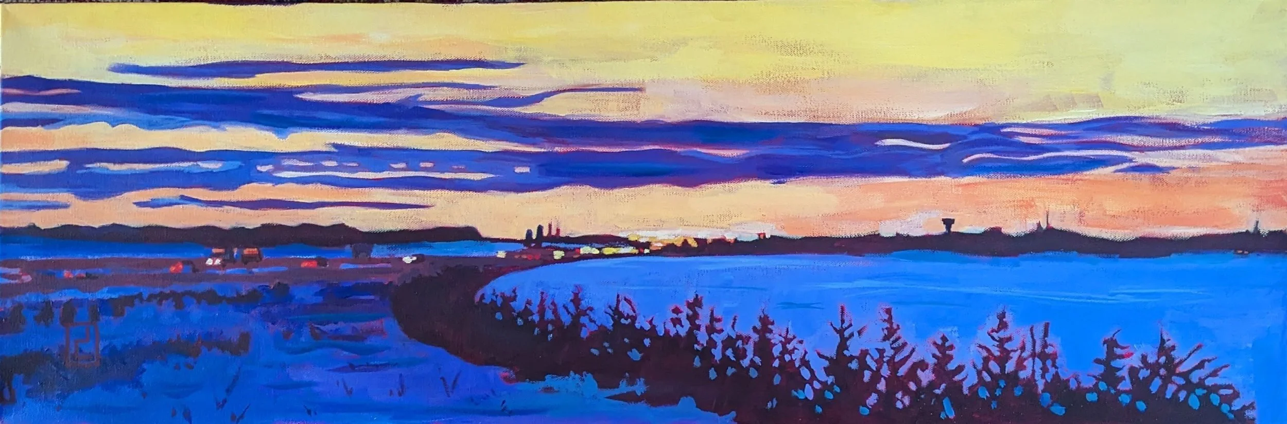 Highway Home 12"x36" acrylic SOLD