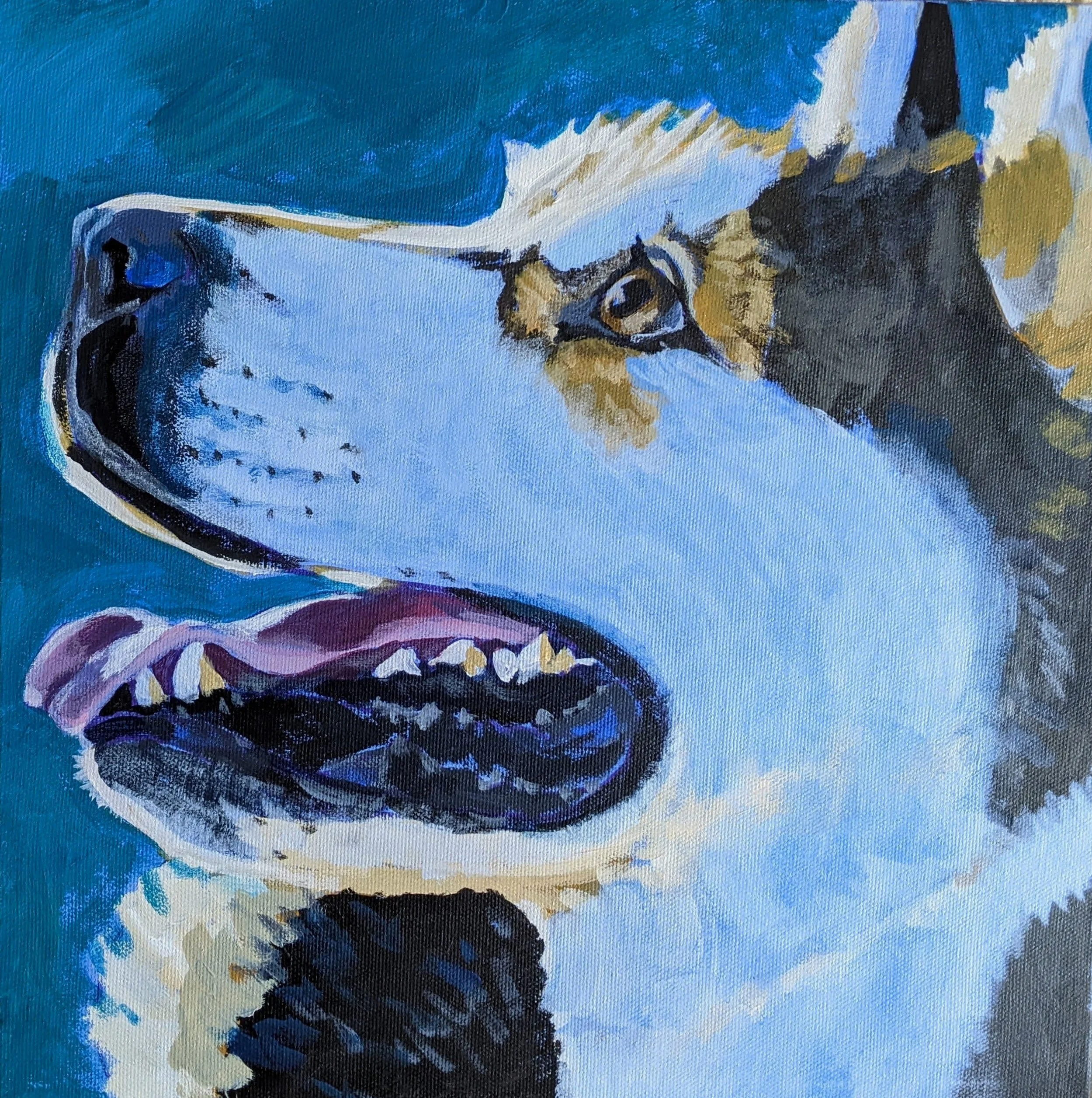 painting of a husky